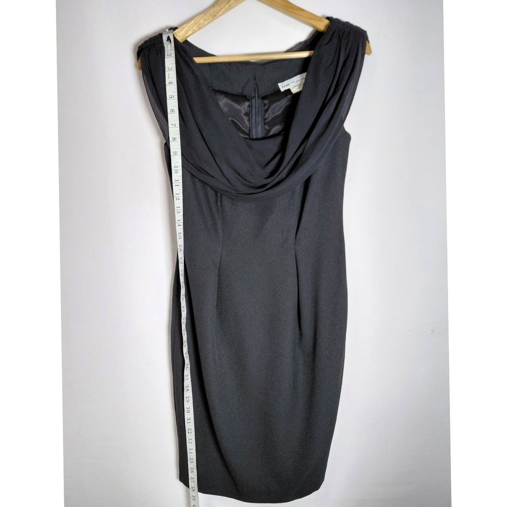 Vintage HW Collections Black Dress Solid Sleeveless Knee Length Women Size 4 Size S / US 4 / IT 40 - 7 Thumbnail