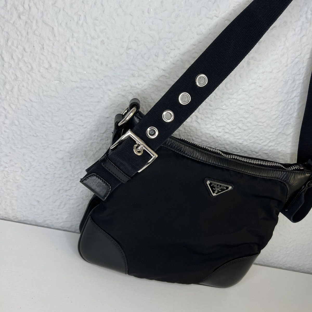 Prada Prada Shoulder Crossbody Satchel Messenger Bag ReNylon Black Size ONE SIZE - 3 Thumbnail