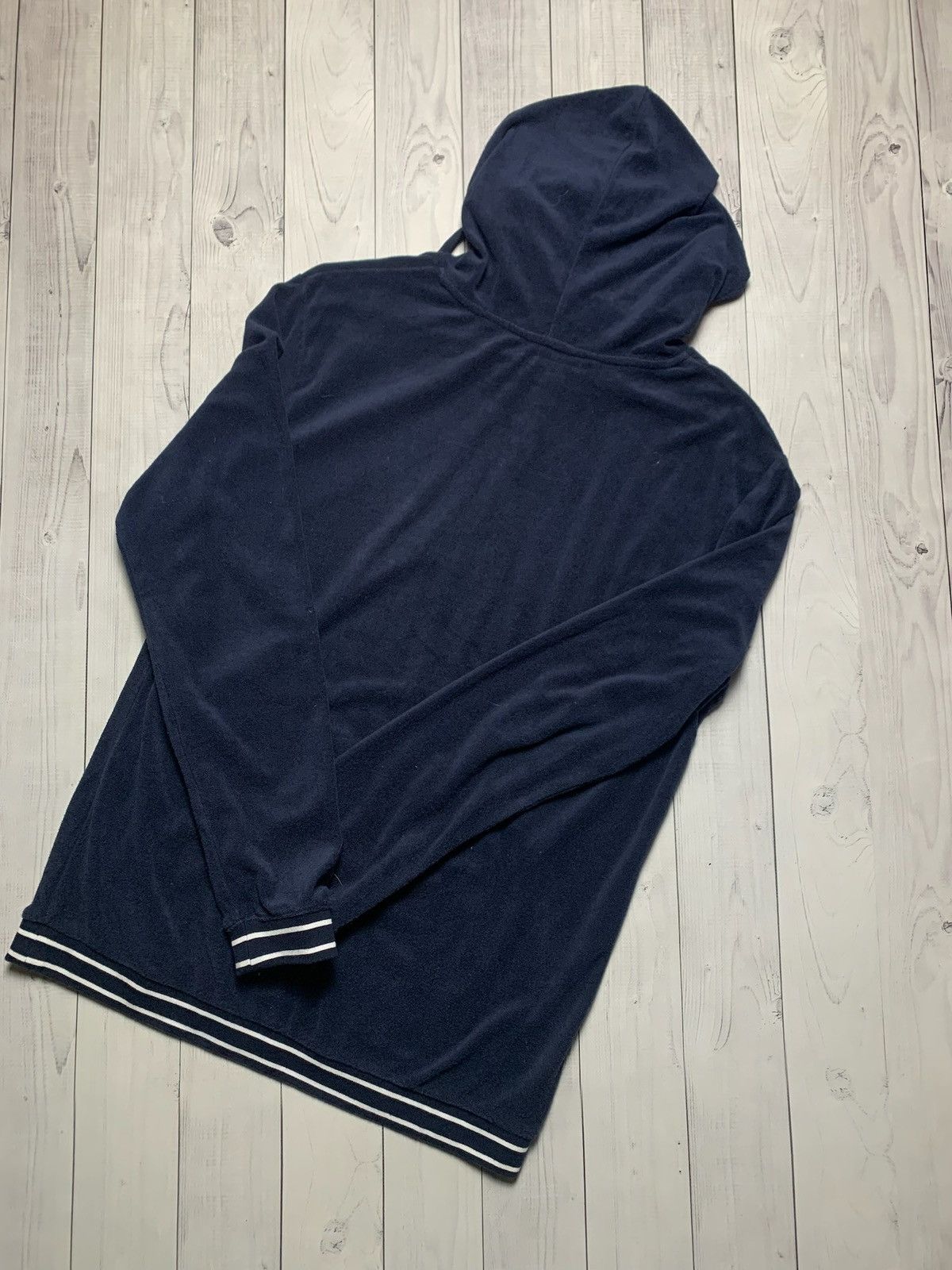 Lacoste × Vintage Vintage Lacoste hoodie navy size M logo velvet Size US M / EU 48-50 / 2 - 6 Thumbnail
