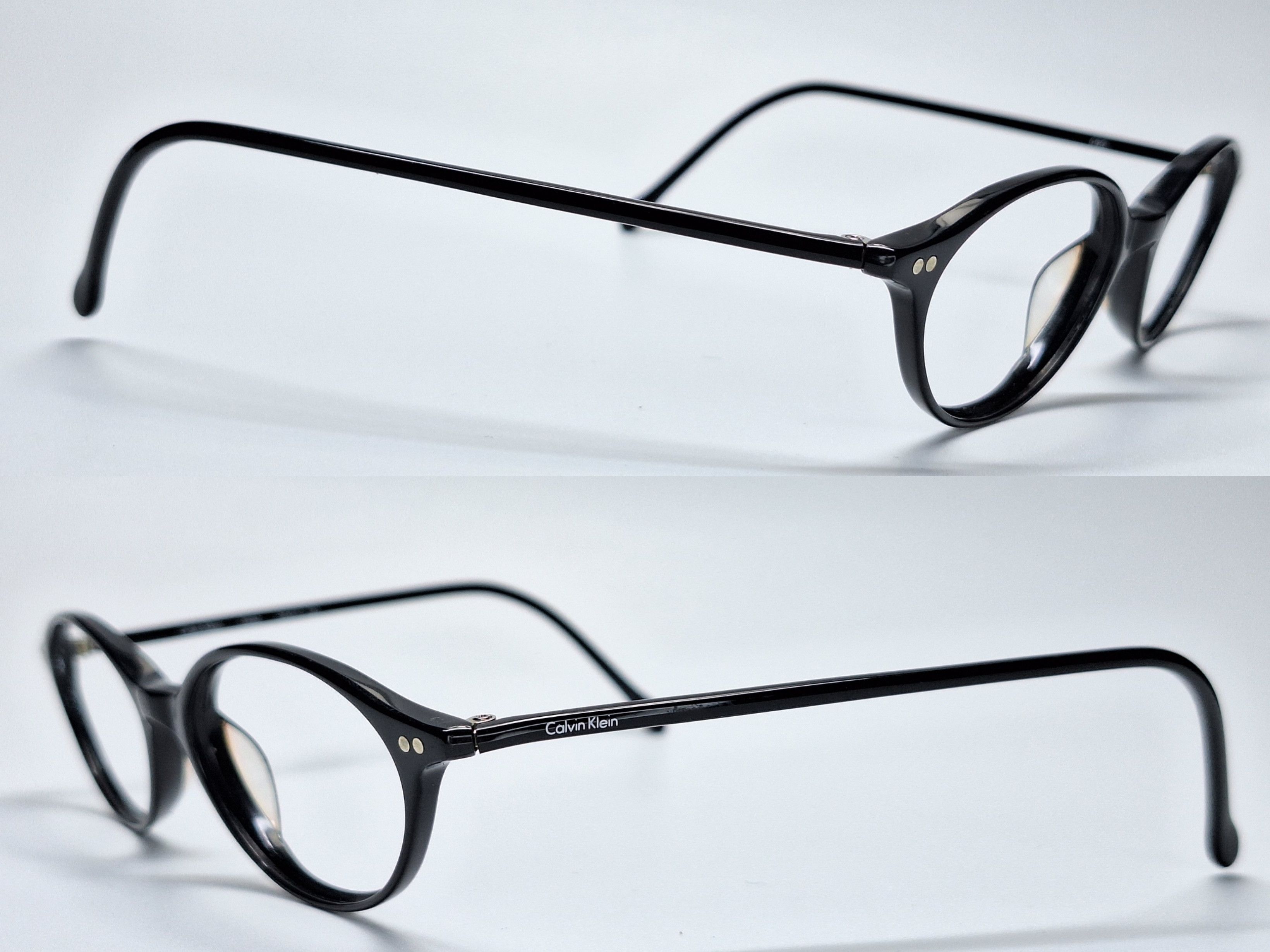 Calvin Klein Calvin Klein 3480 Black Oval Eyeglasses Vintage Geek-Chic Size ONE SIZE - 6 Thumbnail