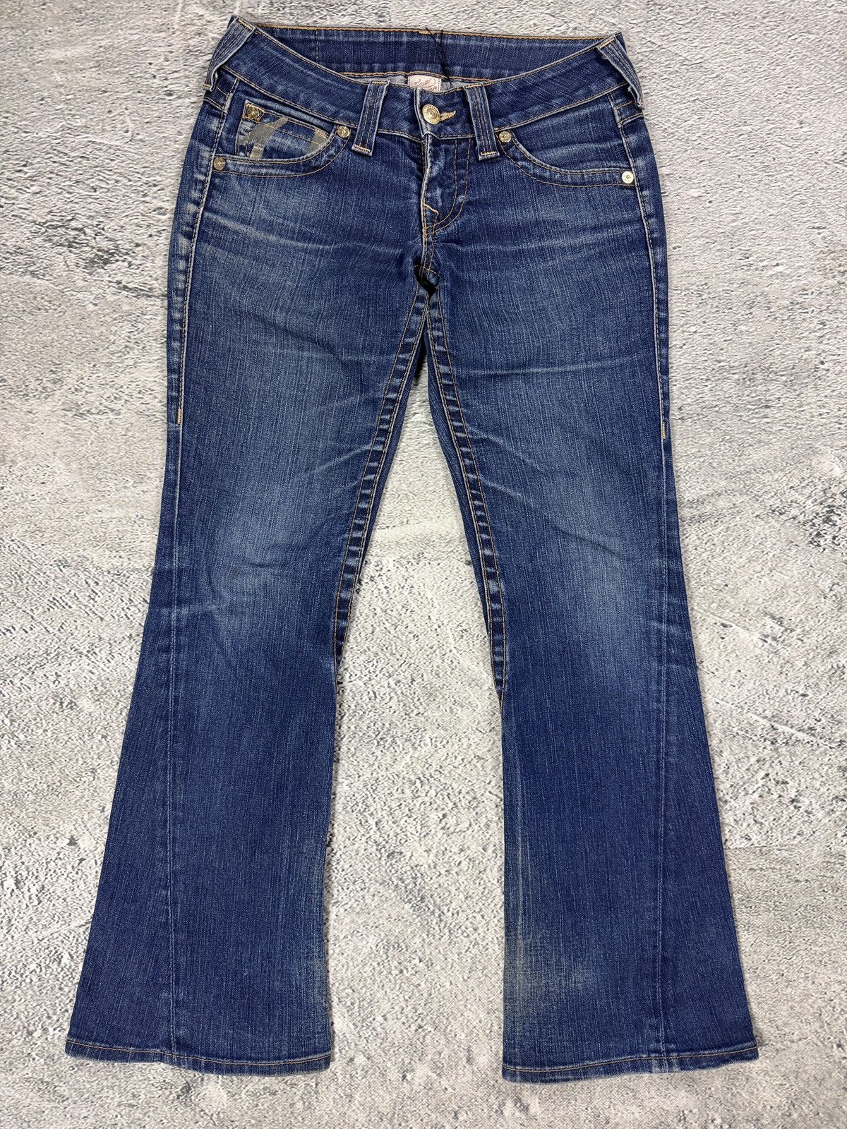 True Religion True Religion jeans Flared bootcut navy silver blue painted Size 27" / US 4 / IT 40 - 6 Thumbnail