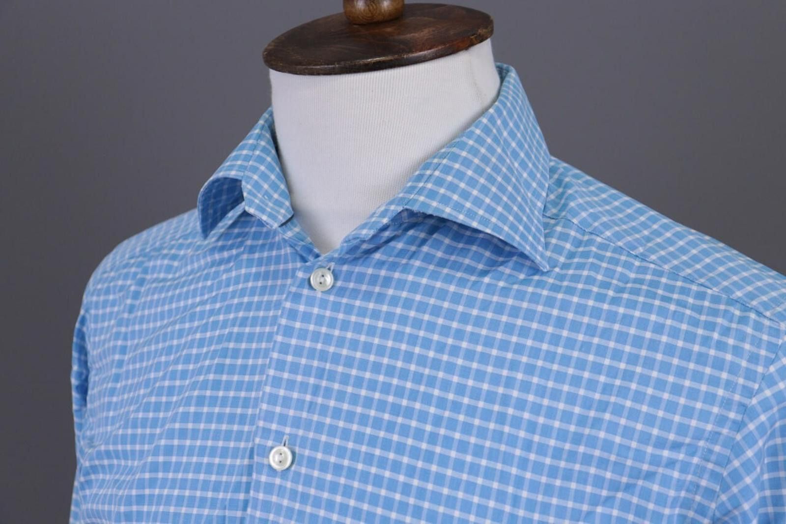 Eton Eton Contemporary Blue Check Shirt Size 40 / 15.75 Size US M / EU 48-50 / 2 - 5 Thumbnail