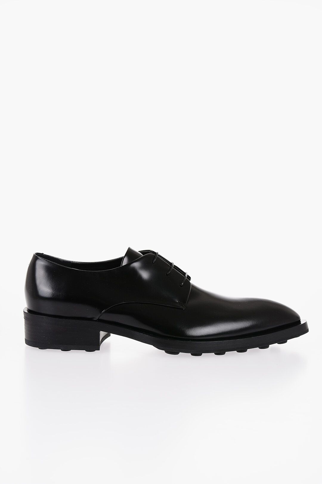 Jil Sander Og1Mm0625 Point Toe Leather Derby Shoes In Black, Men's (Size 8)