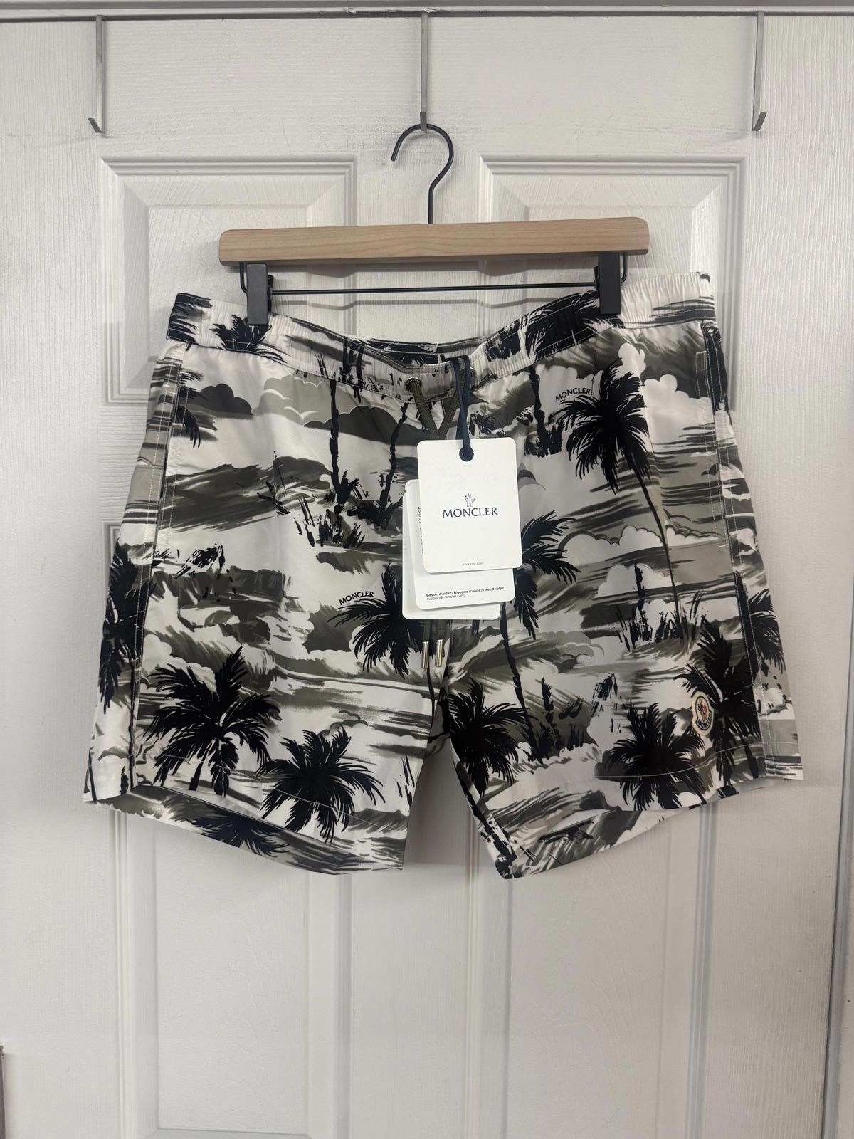 Moncler Moncler Men’s Swim Shorts Black Tree Pattern Size XXL Size US 30 / EU 46 - 1 Thumbnail