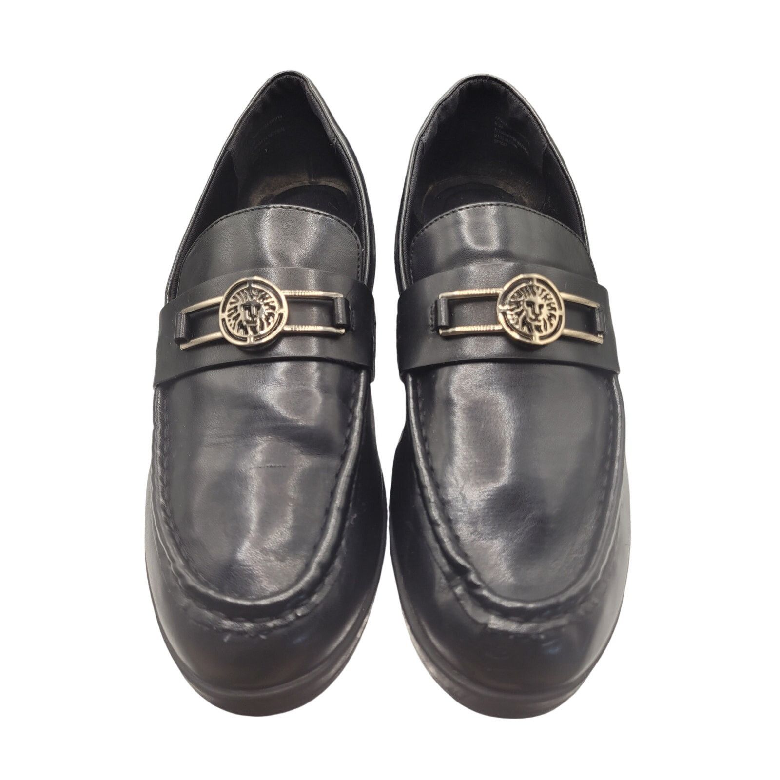 Anne Klein Anne Klein Black Loafers Flex Slip On Gold Emblem Sz 9.5 Size US 9.5 / IT 39.5 - 2 Thumbnail