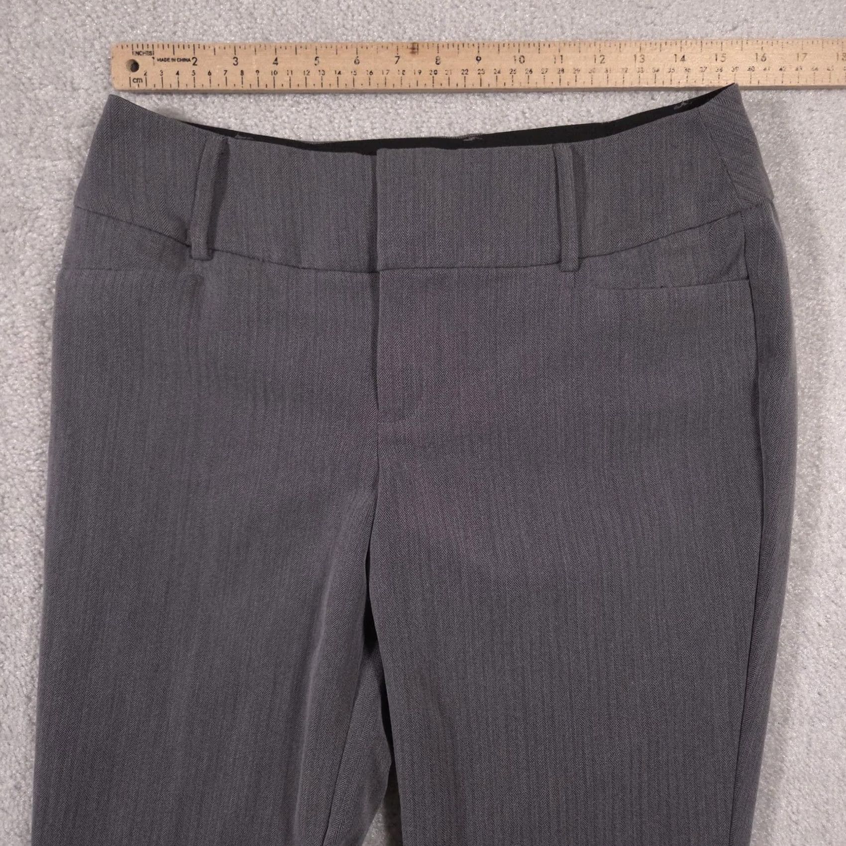 Apt. 9 APT 9 Pants Womens 6 Gray Herringbone Dress Slacks Stretch Career Work Pants Size 28" / US 6 / IT 42 - 7 Thumbnail