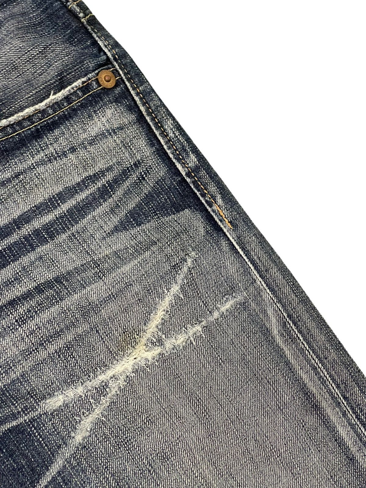 Edwin Flare Jeans Edwin Japan Distress Low Rise Boot Cut 8🟦5 Size US 31 - 10 Thumbnail