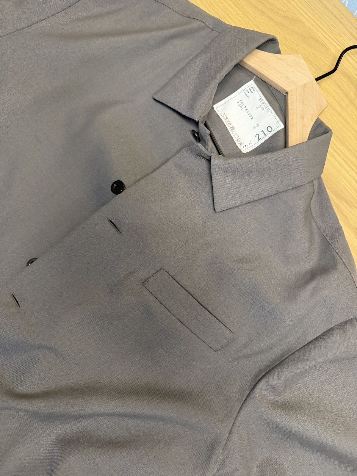 Sacai Sacai Short Sleeve Button-Up Suiting Shirt Grey Wool Blend Size US L / EU 52-54 / 3 - 5 Thumbnail