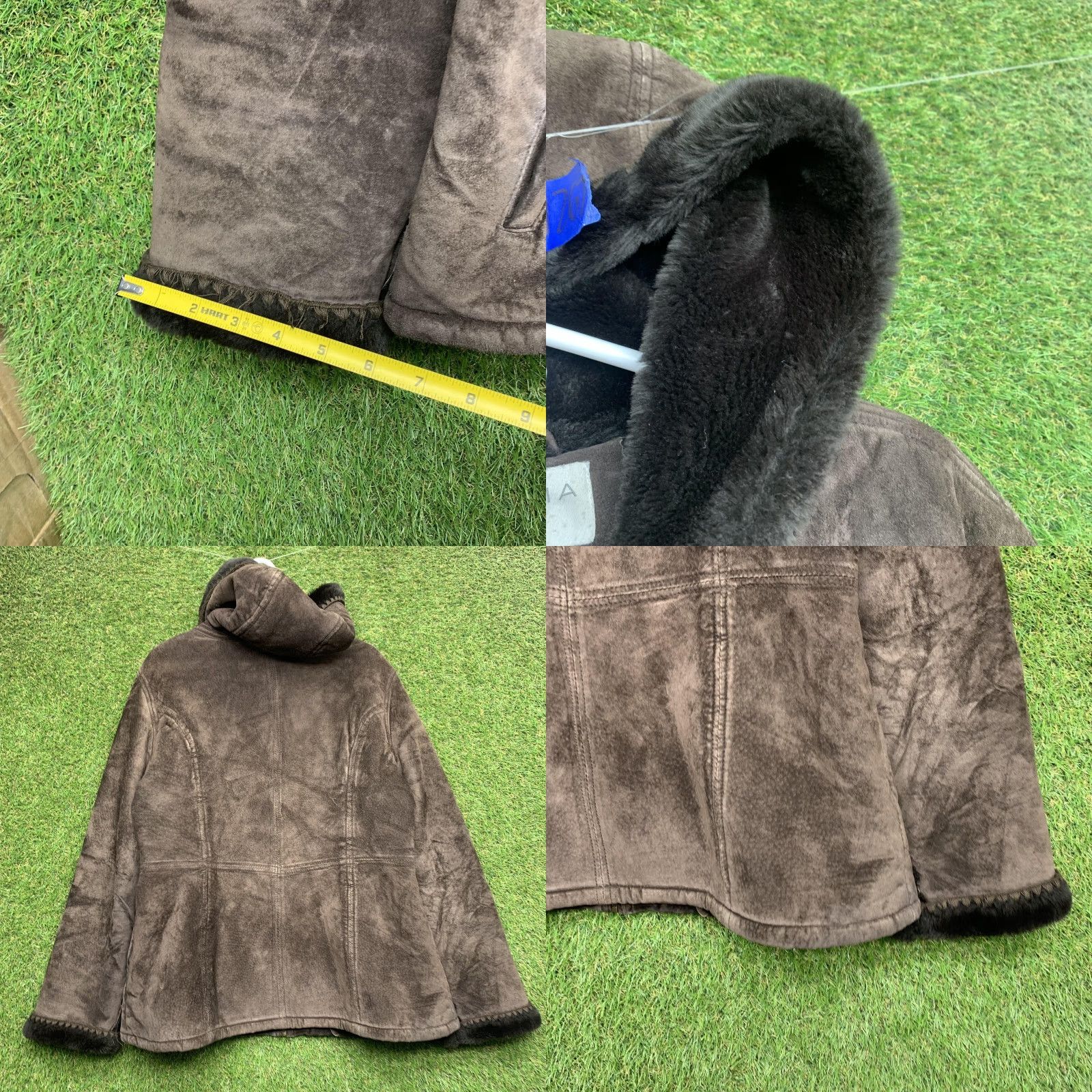 Vintage Sonoma Leather Jacket Womens Large Brown Hooded Faux Fur Lined Shearling Winter Size L / US 10 / IT 46 - 8 Thumbnail