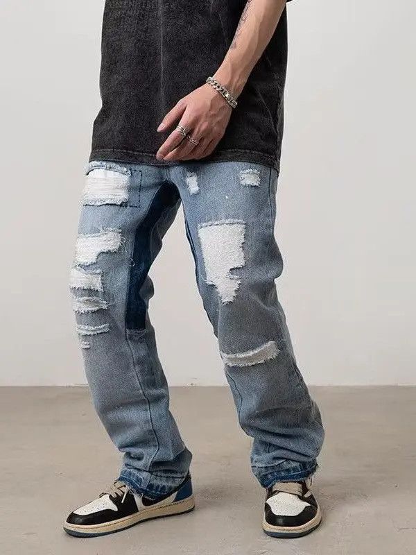 Japanese Brand Retro loose high street ripped jeans Size US 30 / EU 46 - 4 Thumbnail