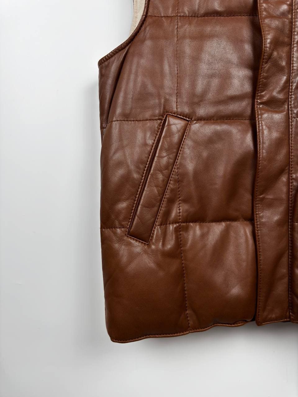 Loro Piana Loro Piana Leather Padded Vest Size US XS / EU 42 / 0 - 8 Thumbnail