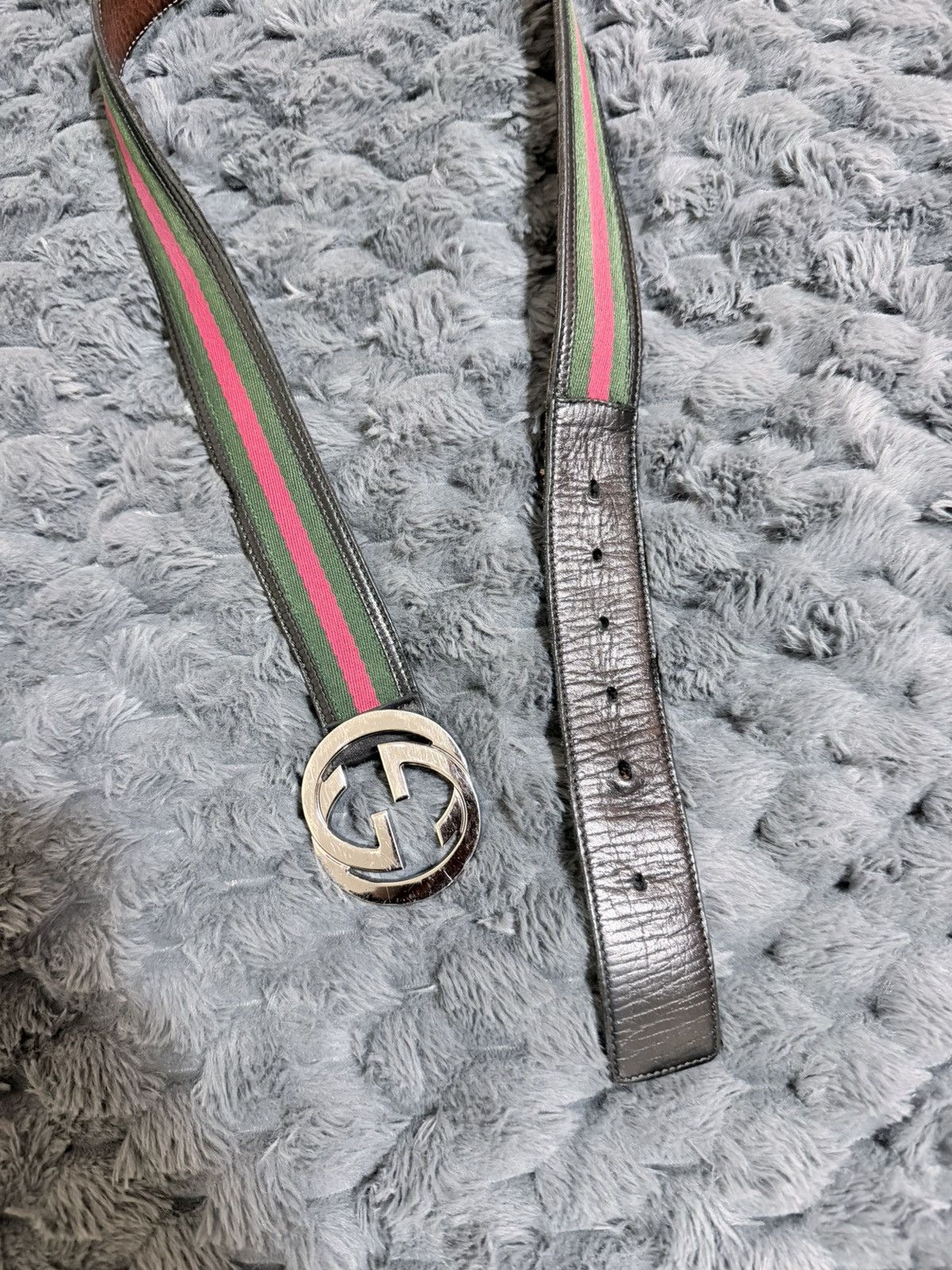 Gucci Gucci Belt with green/red stripes Size 28 - 3 Thumbnail