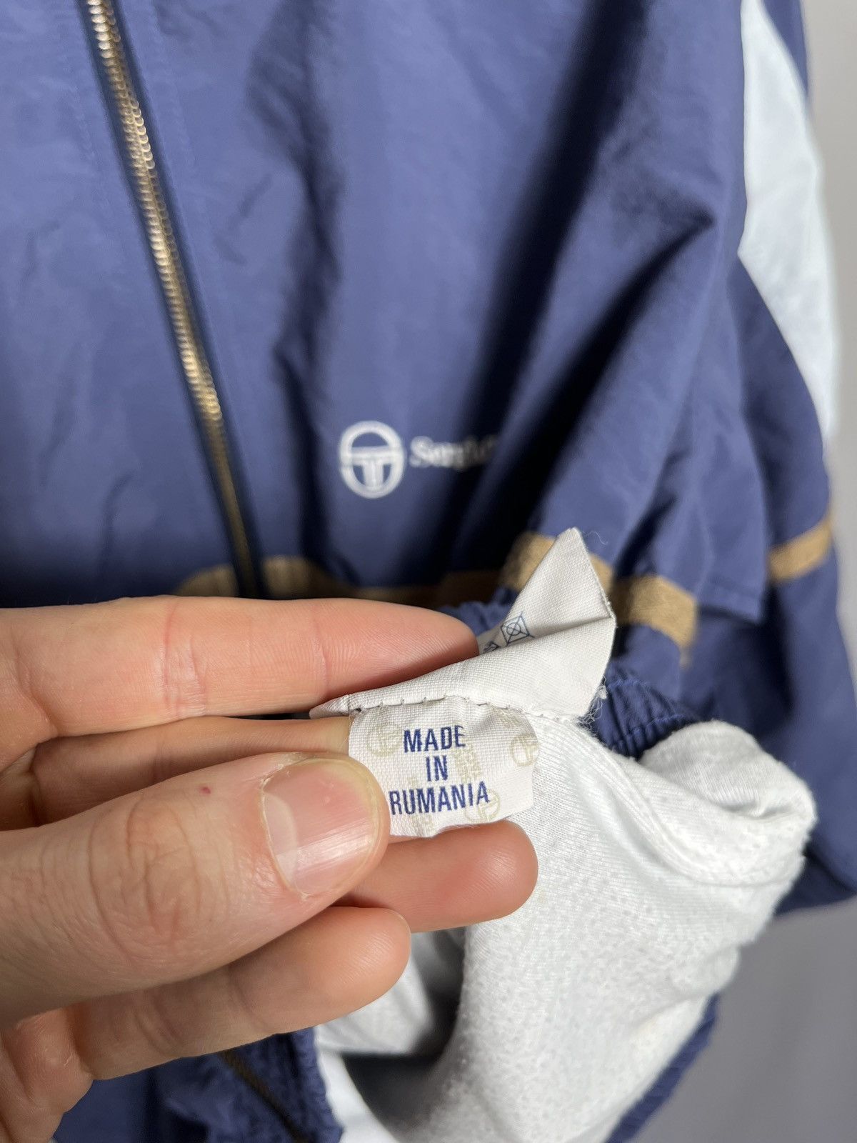 Sergio Tacchini × Vintage Mens y2k Track Jacket Sergio Tacchini Vintage 90s Blue Zip Size US S / EU 44-46 / 1 - 10 Thumbnail