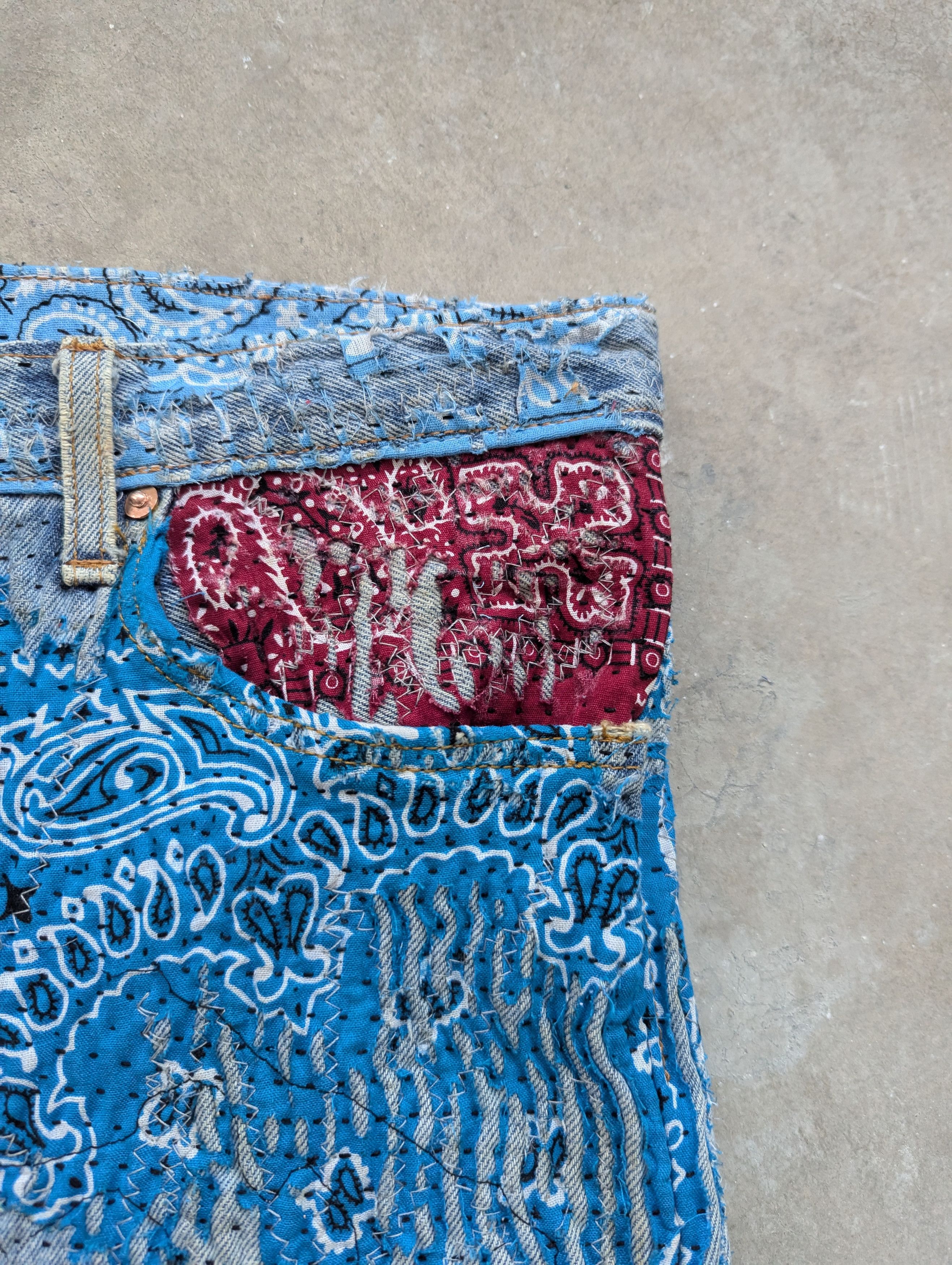 Levi's 1/1 World Levis 501 Uroboros Kofu Reconstructed Handmade Size US 35 - 8 Thumbnail