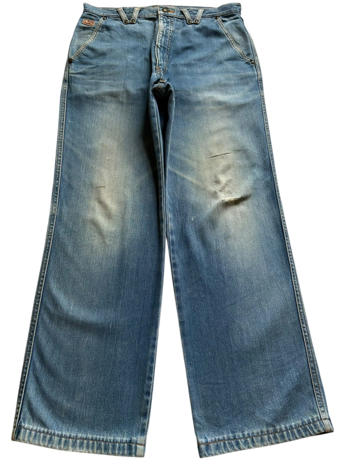 Japanese Brand Vintage Japanese Brand Mud Wash Embroidered Baggy Jeans Size US 34 / EU 50 - 1 Thumbnail