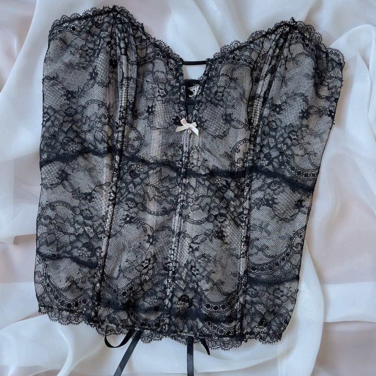 Victoria's Secret Victoria’s Secret Black Lace Corset Top (Large) Size L / US 10 / IT 46 - 2 Thumbnail