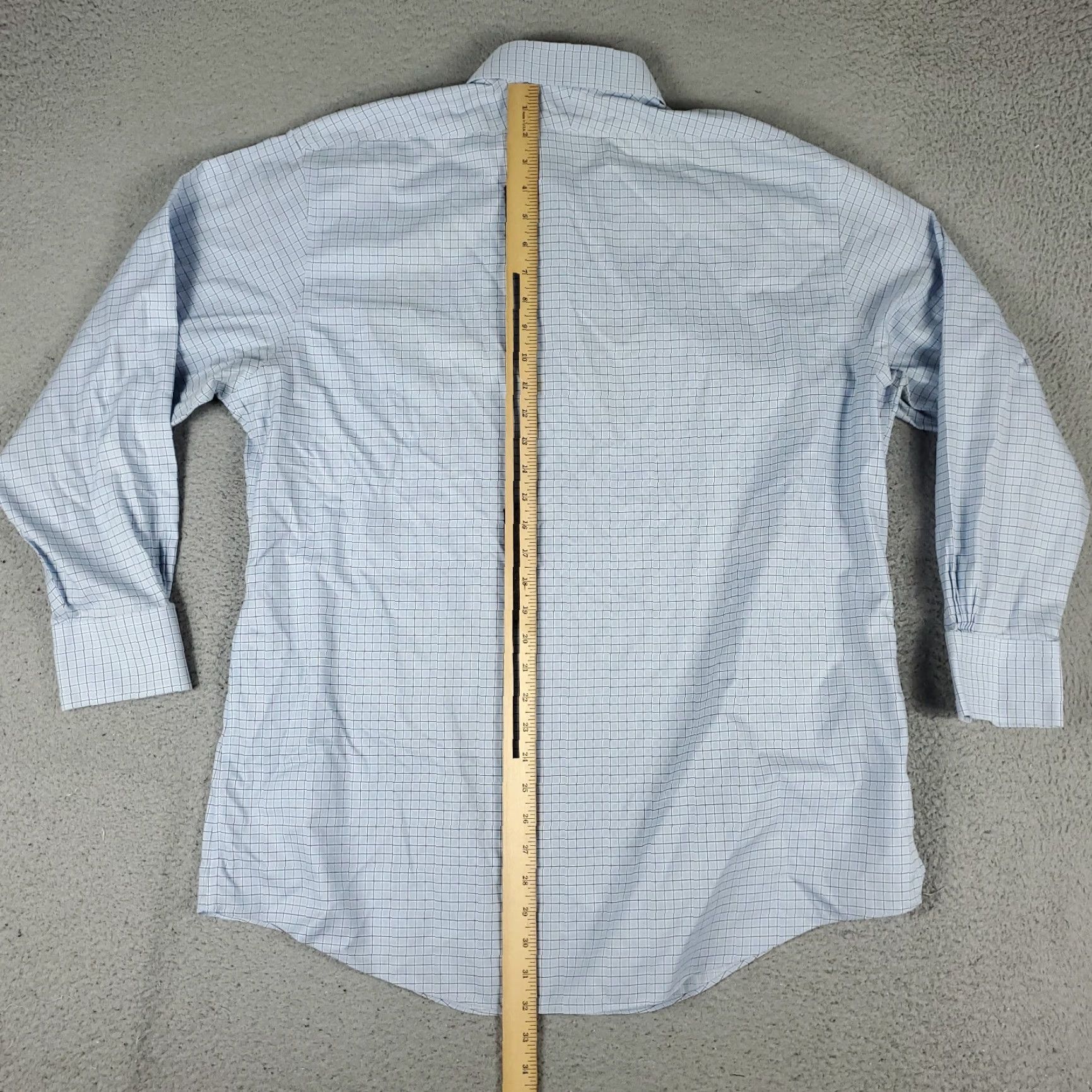 Brooks Brothers BROOKS BROTHERS Shirt Mens 17 Blue Check Regent Dress Button Up Long Sleeve Non-Iron Classic 100% Cotton Adult Regular Collar Point Men's Shirt Size 46R - 5 Thumbnail