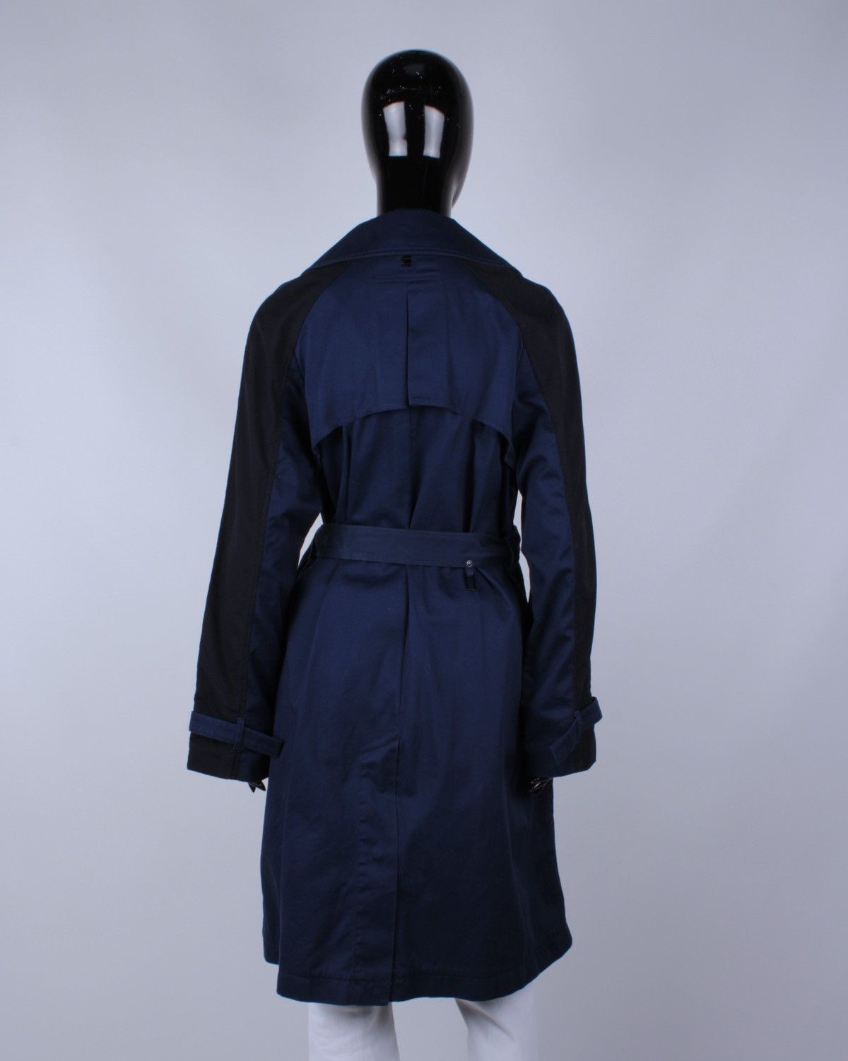 Designer × G-Star G-STAR RAW Duty Classic Trench Blue Cotton Long Coat Jacket Size M / US 6-8 / IT 42-44 - 12 Thumbnail