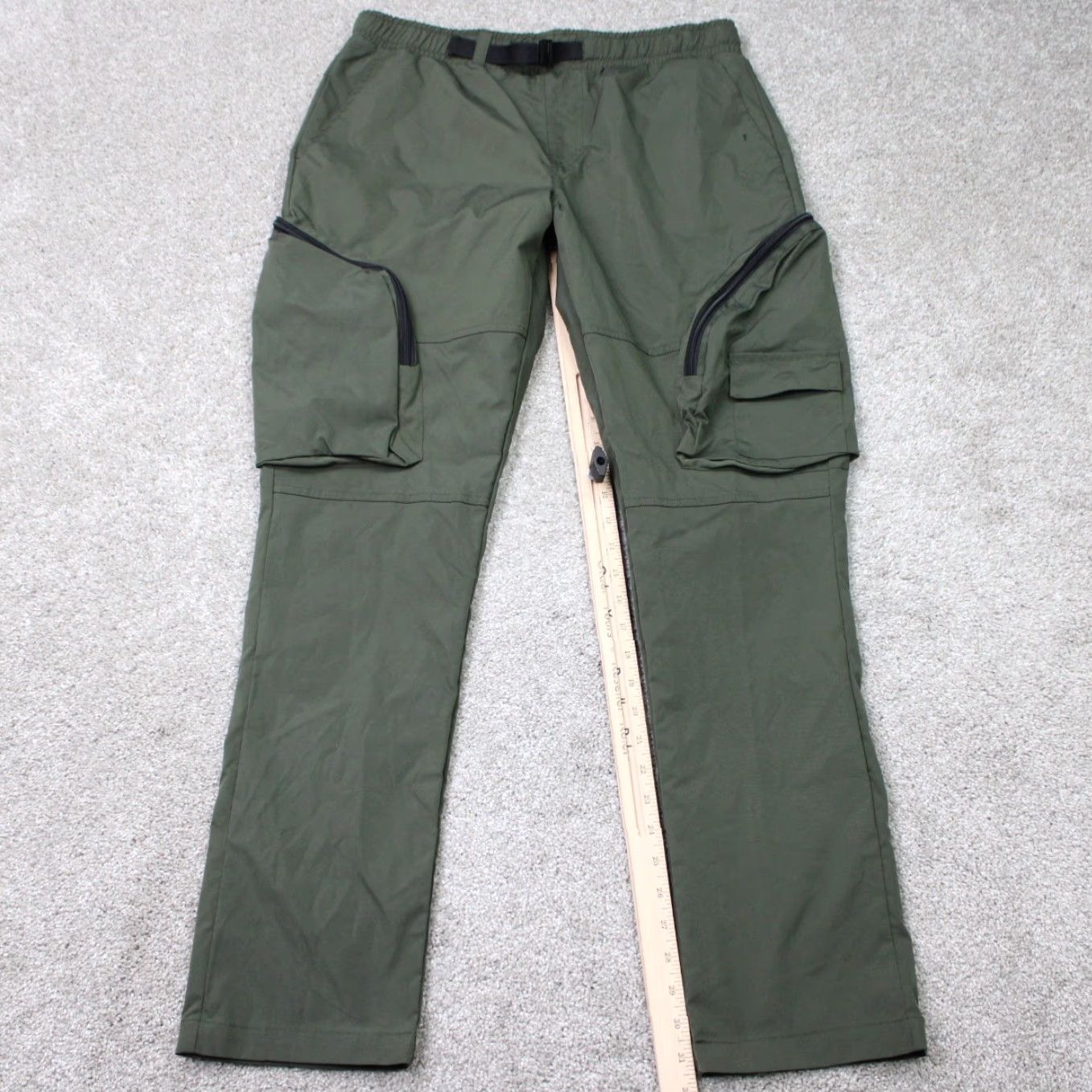 Southpole Southpole Mens Cargo Pants Green 34x32 Belted Canvas Cotton Regular Tapered Cargo Pocket Pants Mens Medium Regular Green Cargo Pants Size US 31 - 3 Thumbnail