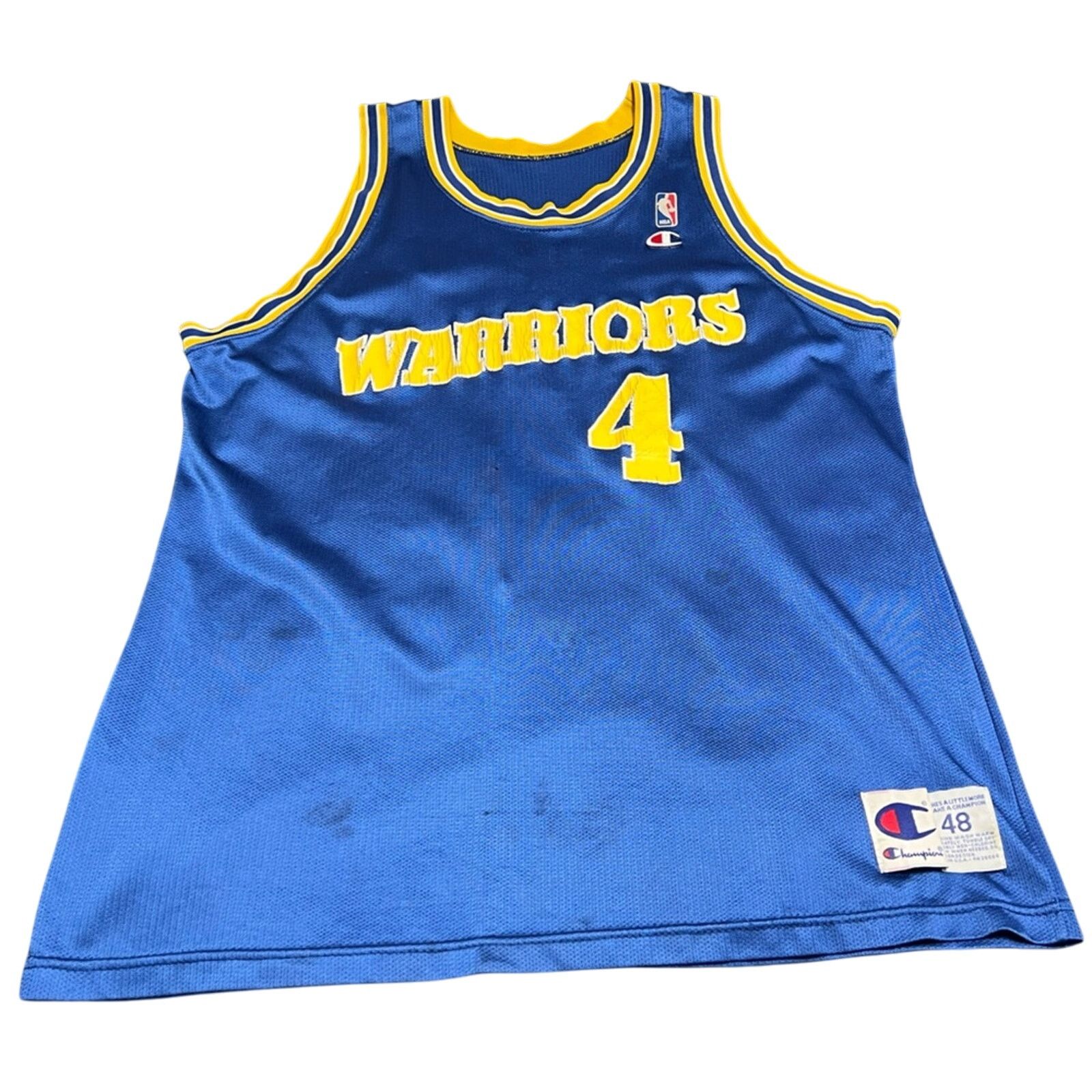 Champion Warriors Jersey Size 48 Chris Webber #4 Vintage 90s