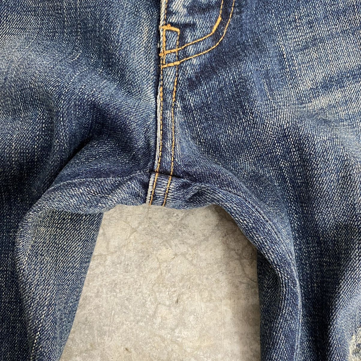Japanese Brand Koromo X Rico Japan Mud Blue Distressed Flared Denim Jeans Size US 30 / EU 46 - 11 Thumbnail