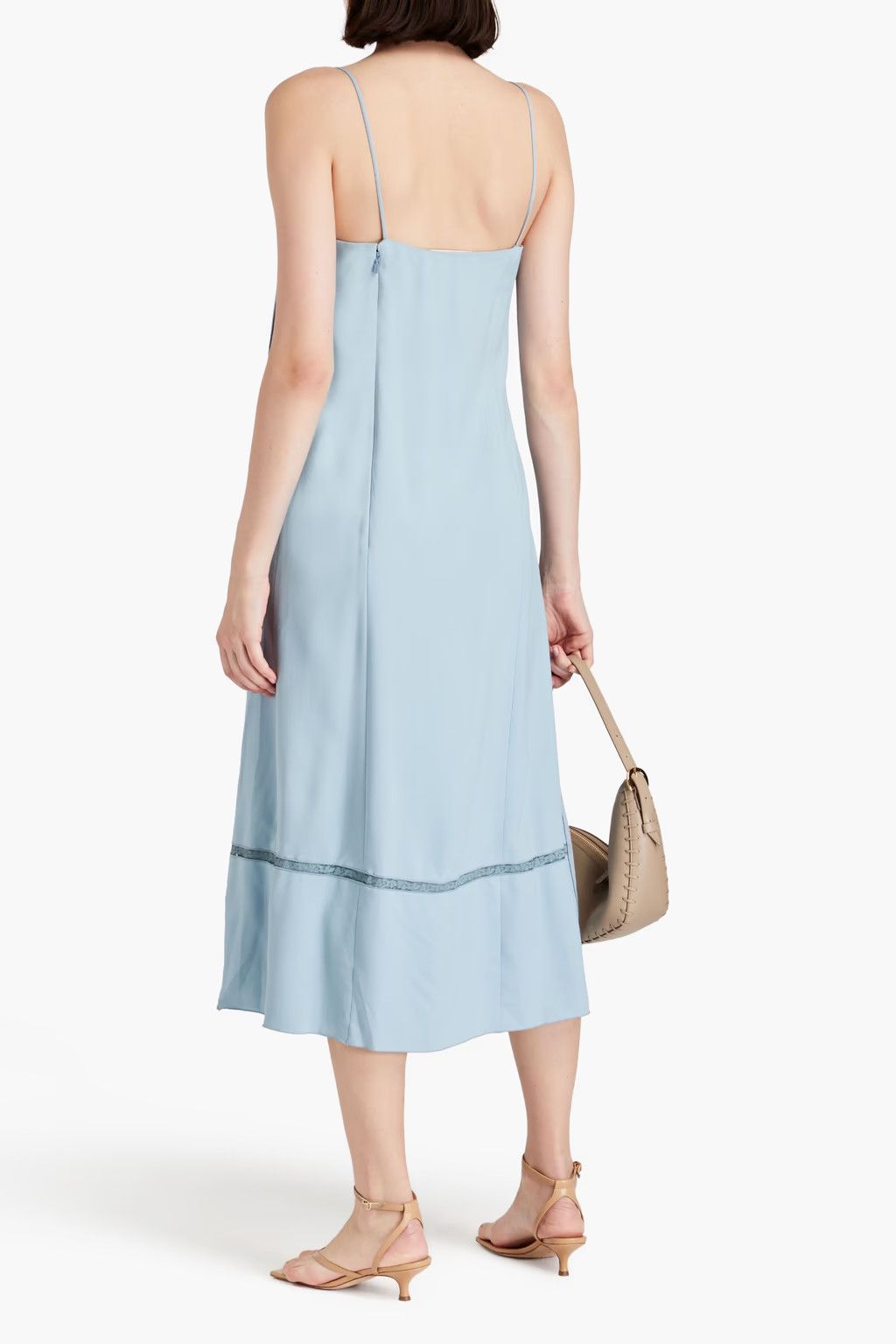 Chloe o1y0825 Midi Dress in Light Blue Size M / US 6-8 / IT 42-44 - 3 Thumbnail