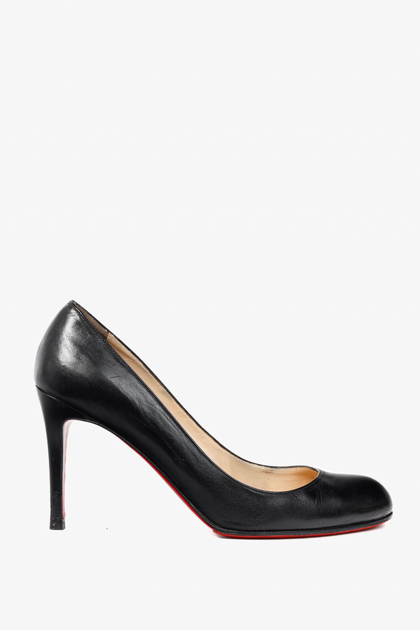 Christian Louboutin Christian Louboutin Simple Black Leather Pumps Size US 8 / IT 38 - 1 Thumbnail