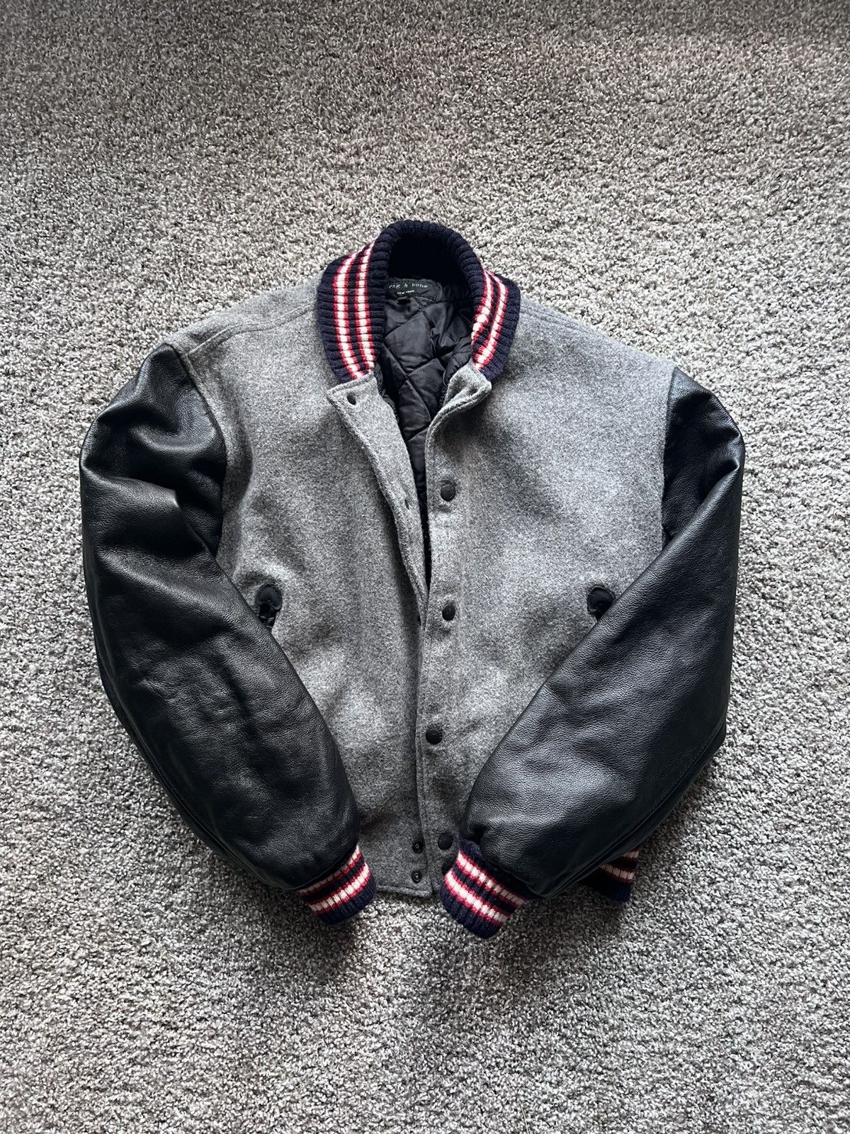 Rag & Bone Rag & Bone Virgin wool striped varsity jacket Size US M / EU 48-50 / 2 - 1 Thumbnail