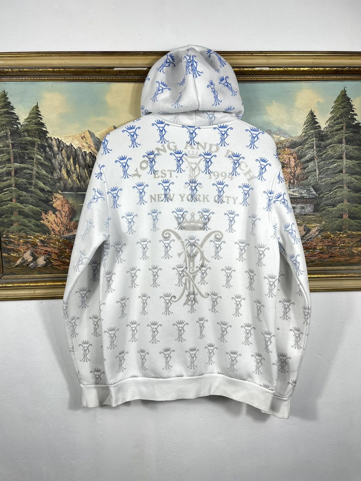 Christian Audigier × Ed Hardy × Vintage Ed Hardy Retro 00s Hoodie With Crystals Affliction Grunge Size US XL / EU 56 / 4 - 2 Thumbnail