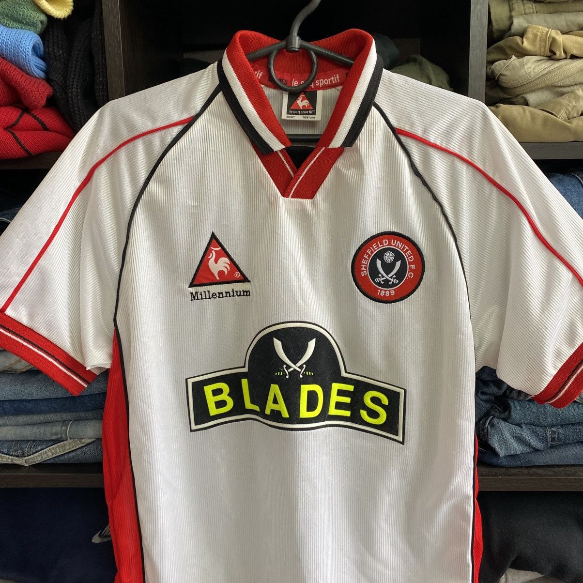 Le Coq Sportif Vintage Le Coq Sportif Sheffield United 90’s Blades jersey Size US S / EU 44-46 / 1 - 2 Thumbnail