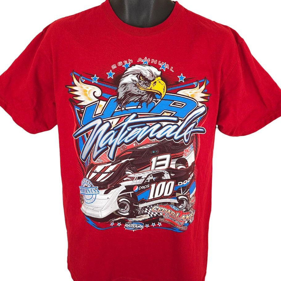 Other World Of Outlaws USA Nationals T Shirt Mens Size Medium Red Size US M / EU 48-50 / 2 - 1 Thumbnail