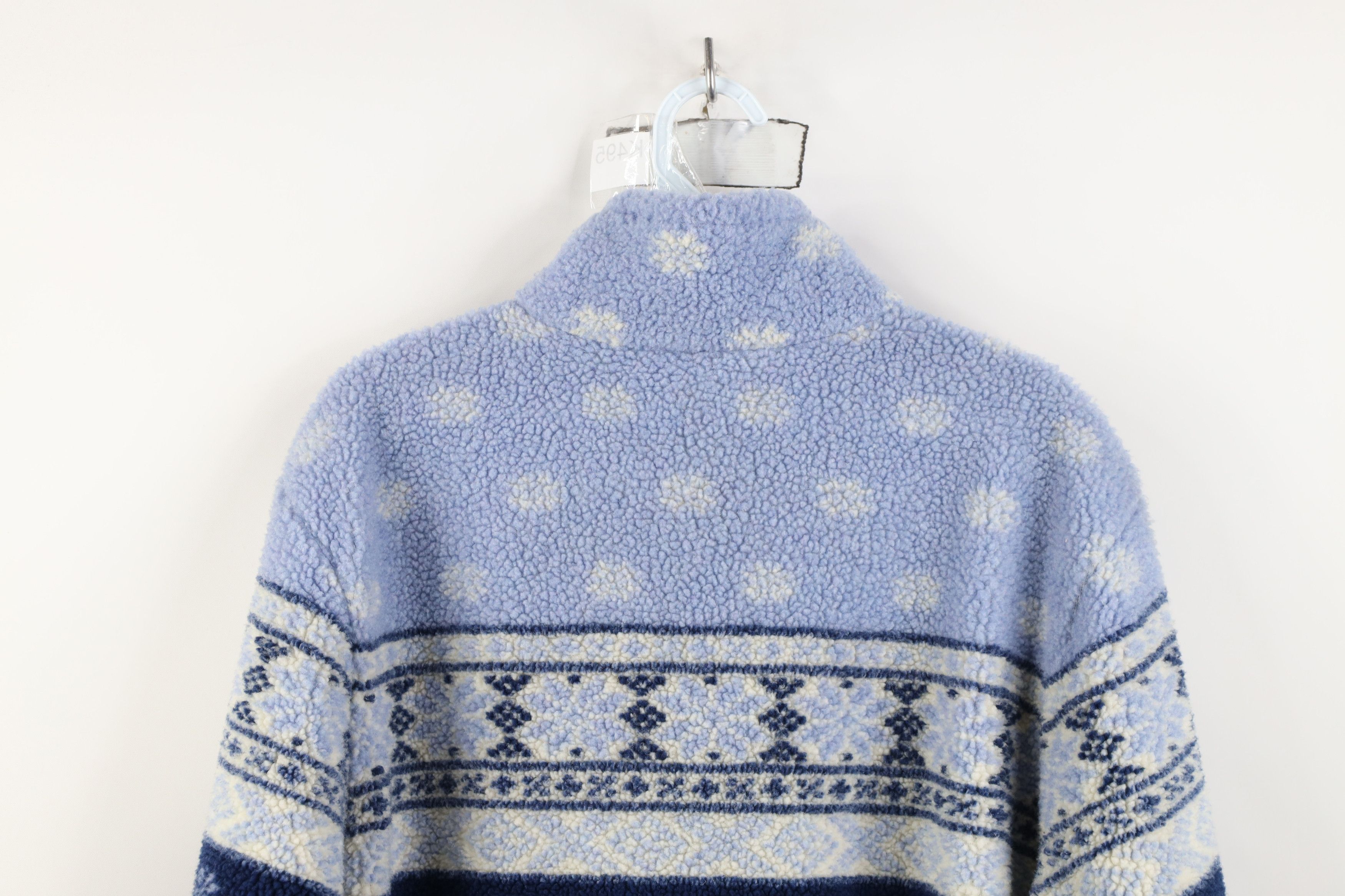 L.L. Bean Vintage LL Bean Fair Isle Deep Pile Fleece Half Zip Sweater Size L / US 10 / IT 46 - 9 Thumbnail