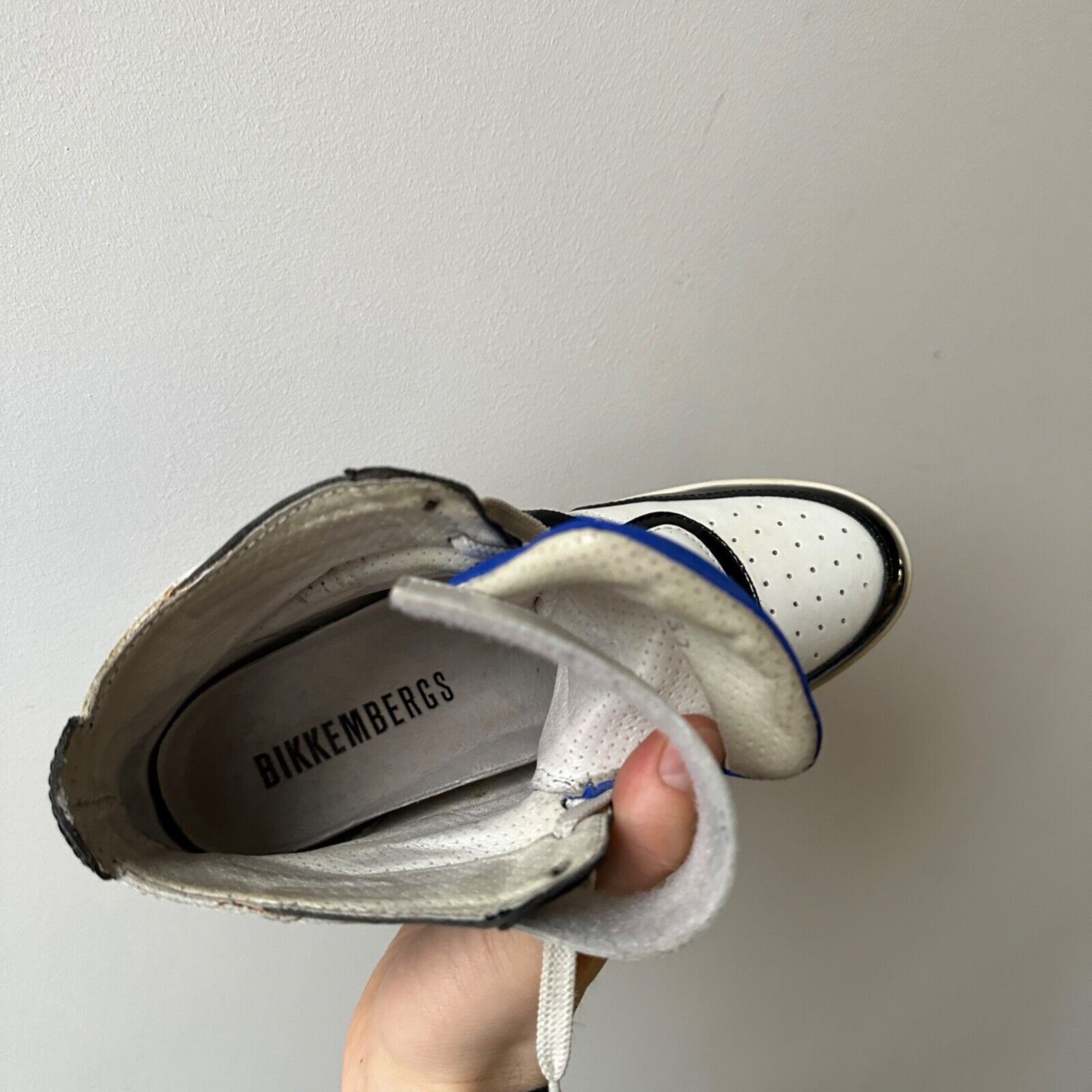 Dirk Bikkembergs Bikkembergs Vintage y2k Wedge White Blue Sneakers 8360AC Size US 6 / IT 36 - 6 Thumbnail