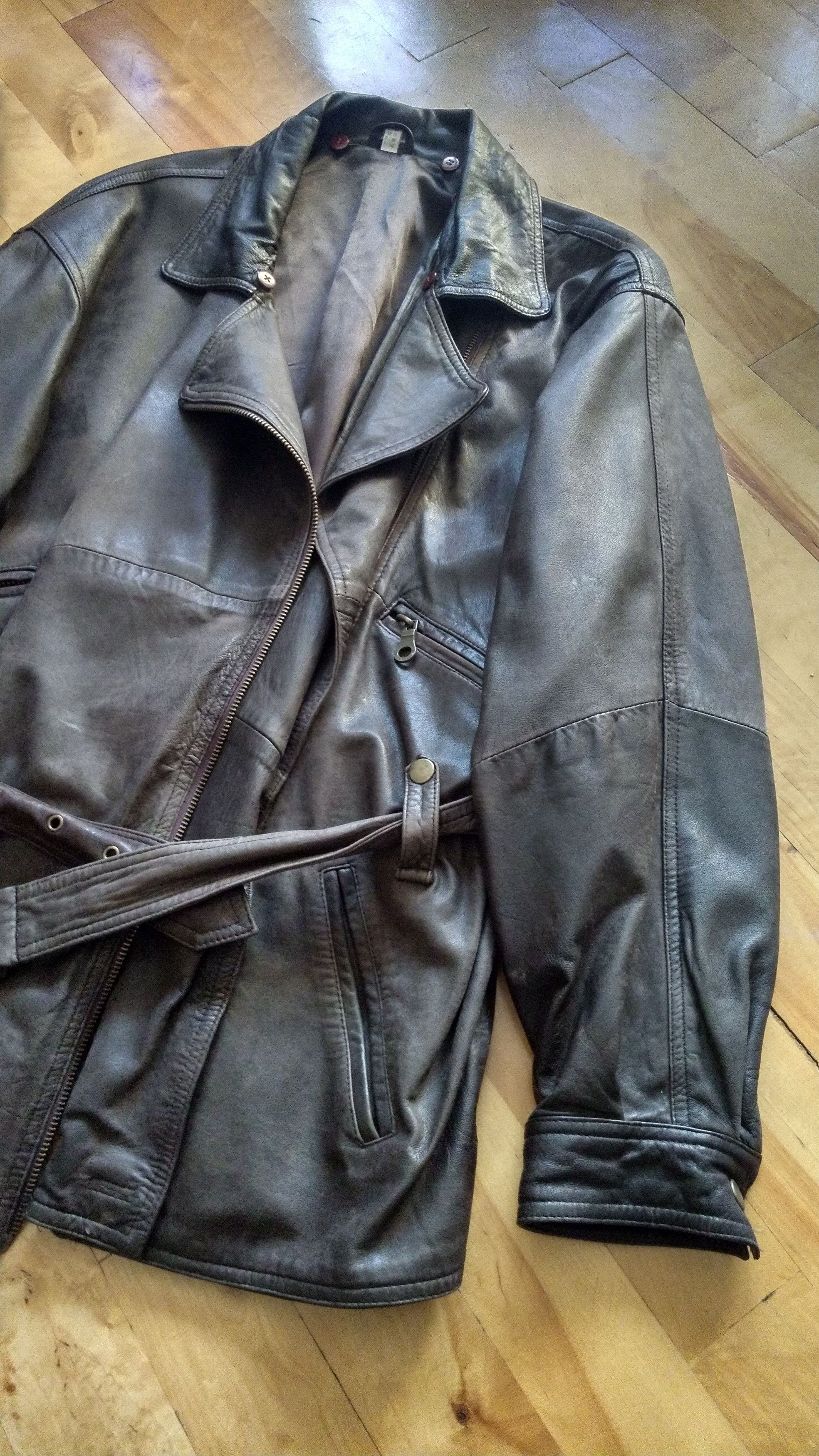 Genuine Leather 100% Leather Jacket Vintage Coat alt opium goth grunge Size M / US 6-8 / IT 42-44 - 12 Thumbnail