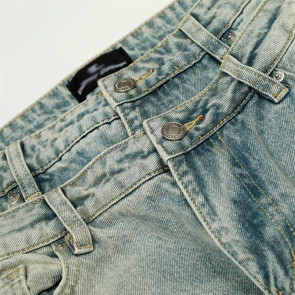 Jean Men's punk heavy washed distressed two-piece jeans Size US 32 / EU 48 - 3 Thumbnail