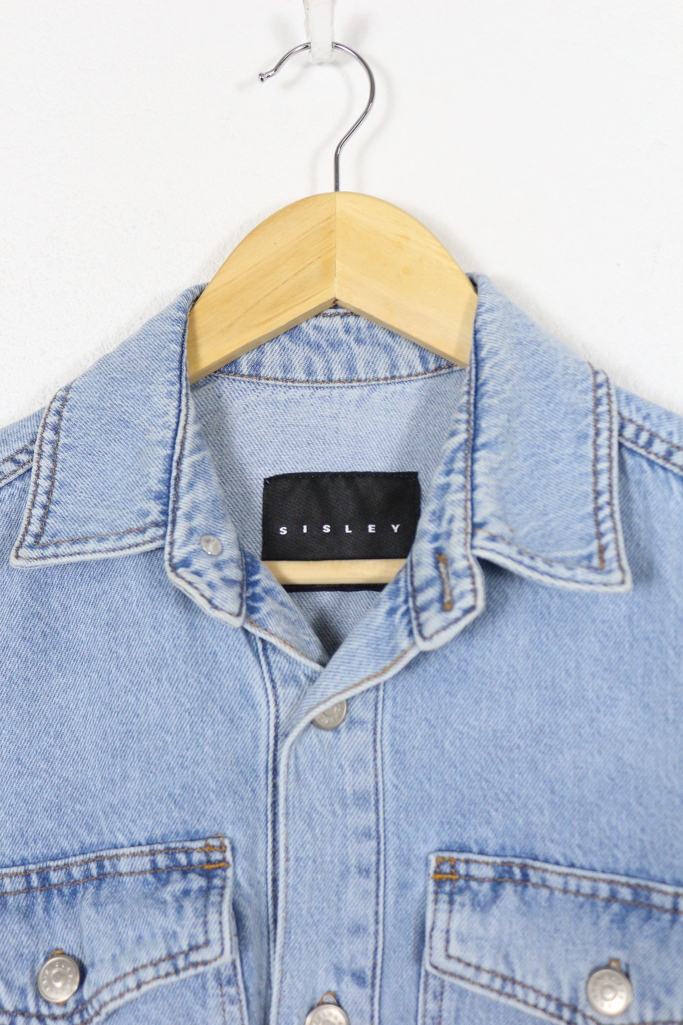 Denime × Sisley Sisley Light Washed Denim Over Shirt Size US M / EU 48-50 / 2 - 2 Thumbnail