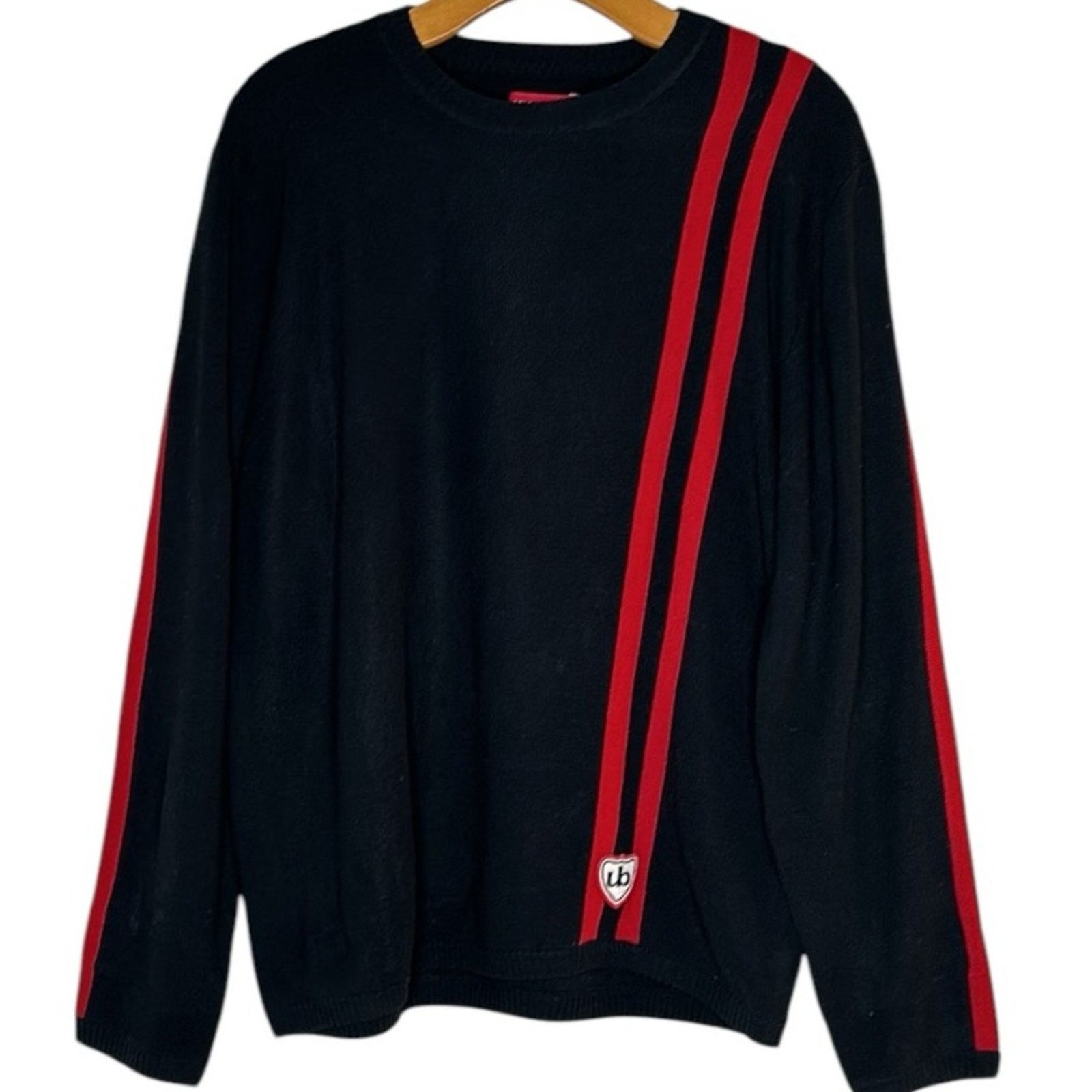 VTG 1990s Union Bay Striped Sweater Black Red Size Large