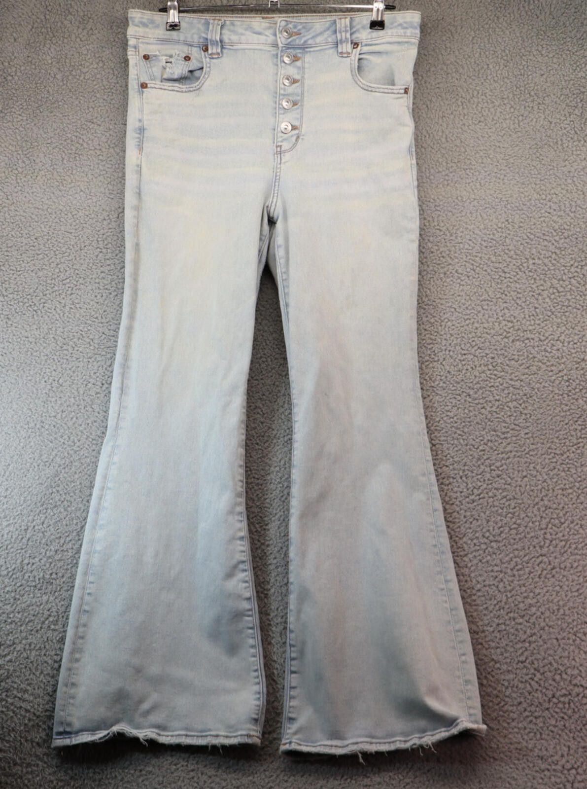 American Eagle Outfitters American Eagle sz 14 Next Level Stretch Jean Distress Button Size 36" / US 14 / IT 50 - 1 Thumbnail