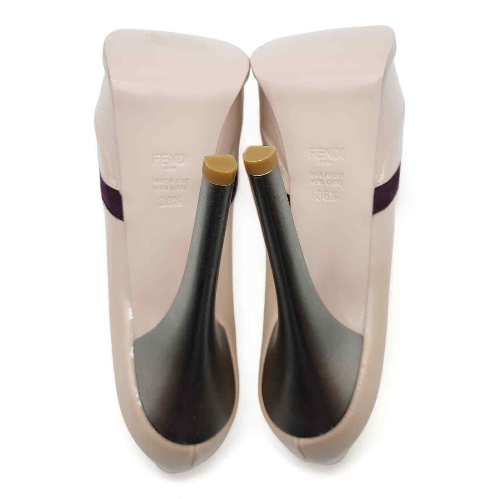 Fendi Colorblock Leather Platform Pumps Beige EU 38.5 US 8.5 Size US 8.5 / IT 38.5 - 5 Thumbnail