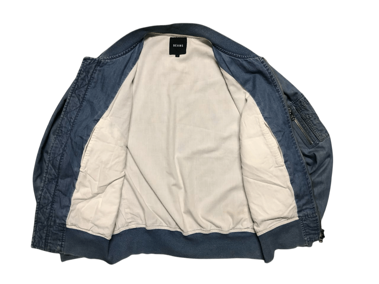 Beams Plus BEAMS CHAMBRAY DENIM BOMBER JACKET DISTRESSED Size US S / EU 44-46 / 1 - 3 Thumbnail
