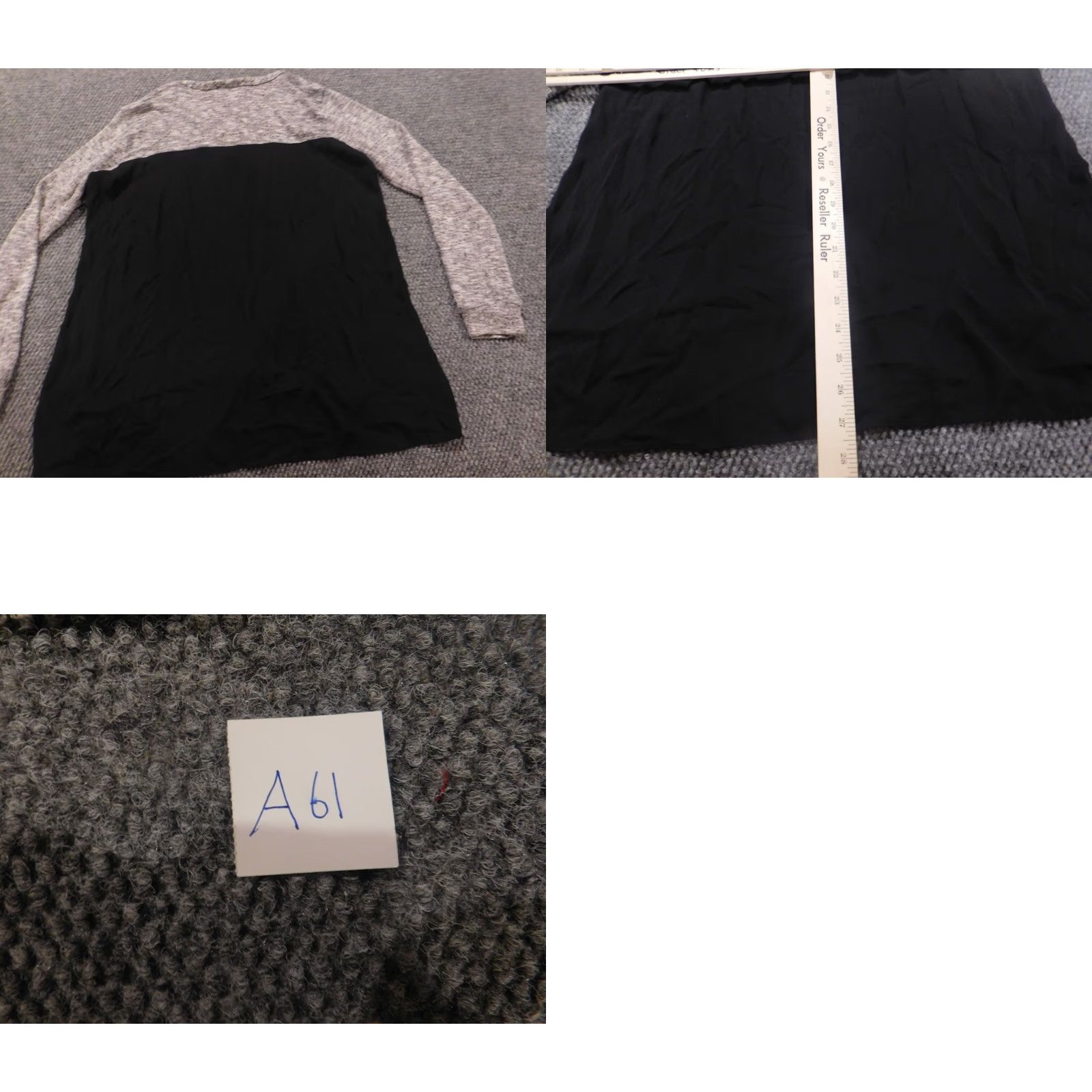 Vintage Maurices Womens Sweater Large Gray Pullover Crew Neck Long Sleeve Bow Button Knit Cotton Polyester Raglan Stretch Geometric Vintage No Size L / US 10 / IT 46 - 8 Thumbnail