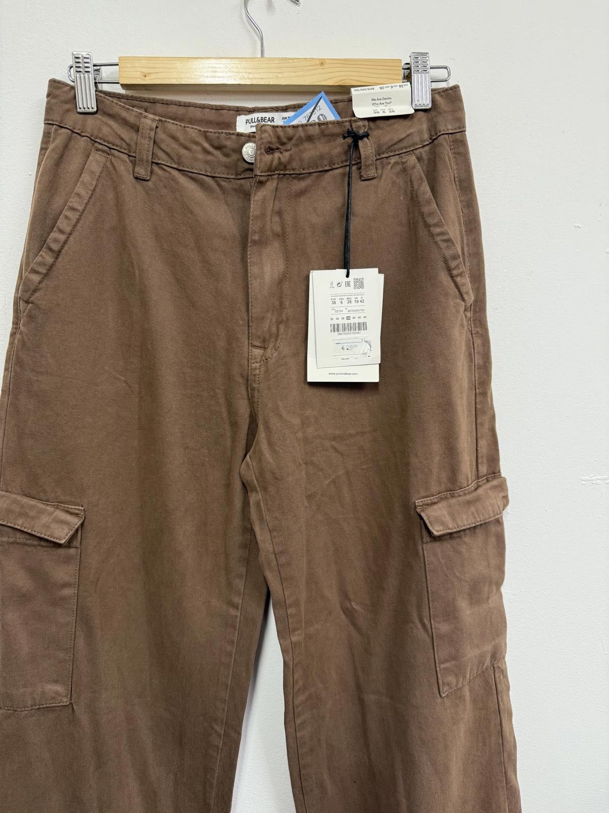 Pull & Bear Pull and Bear Brown Cargo Trousers Size 28" / US 6 / IT 42 - 3 Thumbnail