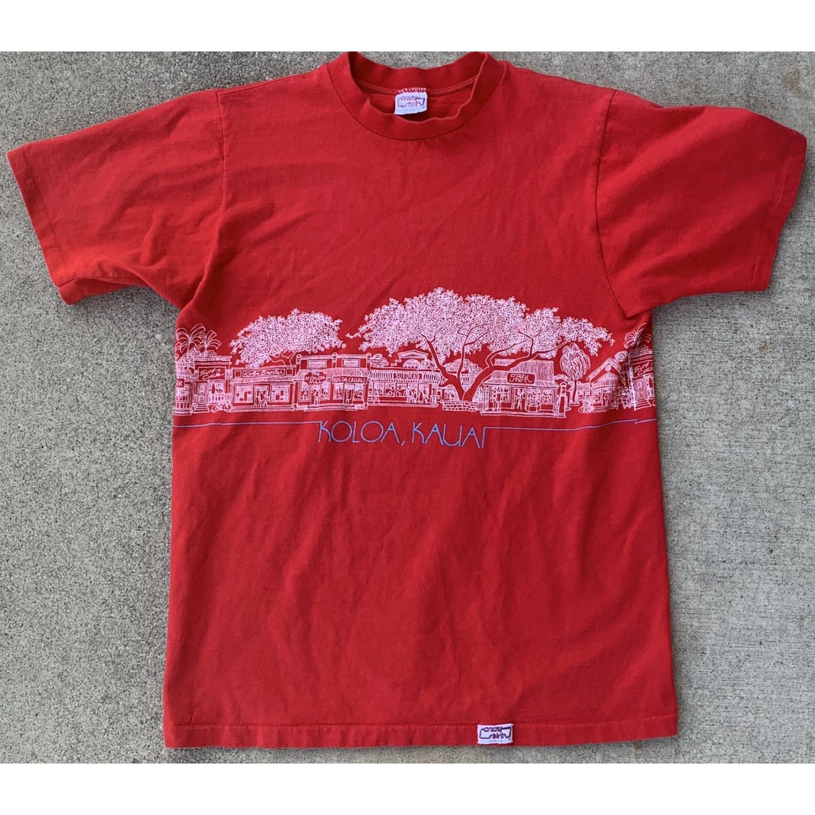 Vintage VINTAGE Crazy Shirts Hawaii T-Shirt M Red 1980s Men Graphic Tee Single Stitch 100% Cotton USA Size US M / EU 48-50 / 2 - 7 Thumbnail
