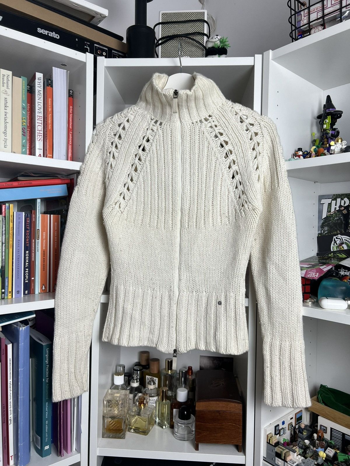 Joop! × Vintage Vintage y2k JOOP! Cropped zip wool crochet sweater S archive Size S / US 4 / IT 40 - 1 Thumbnail