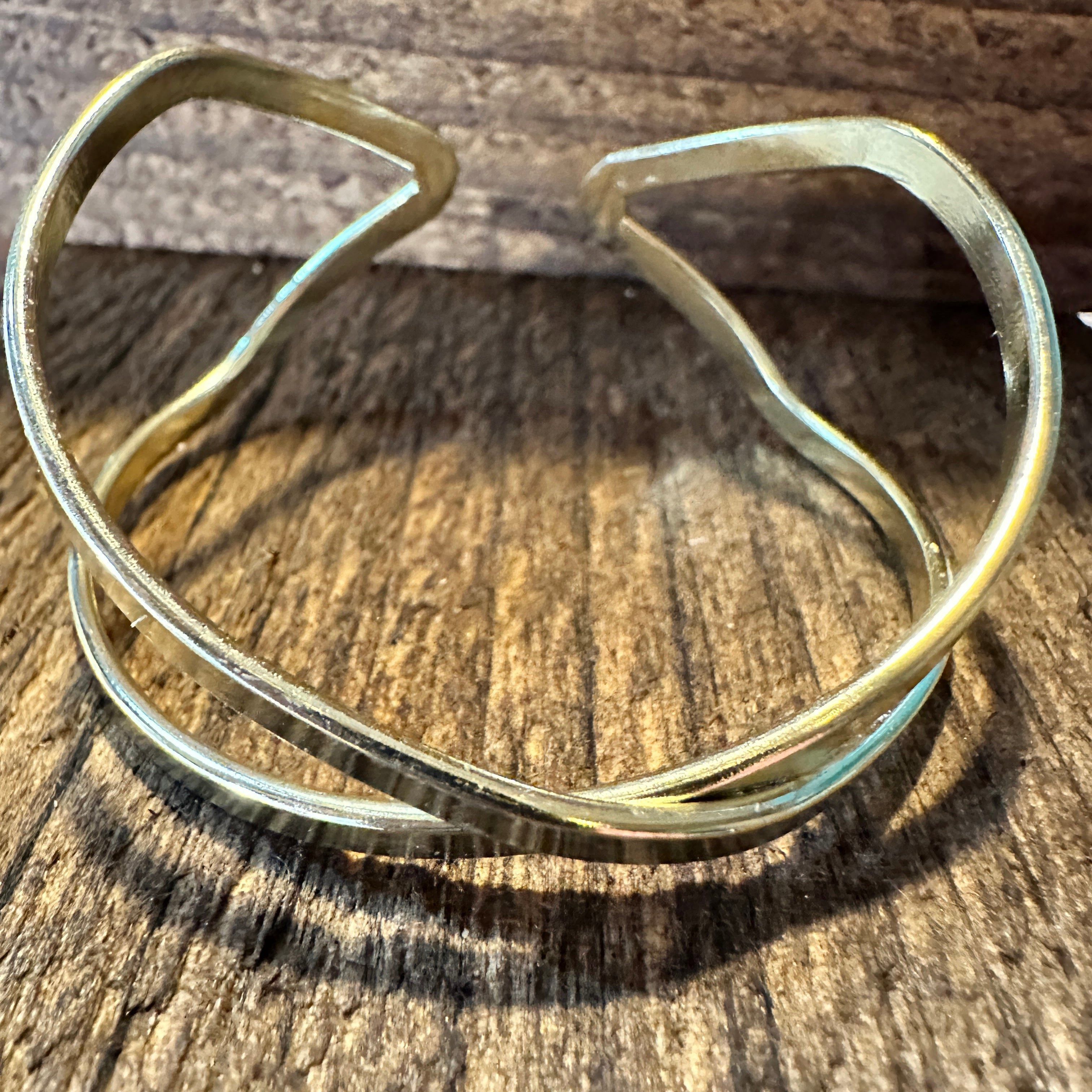 Other Handcrafted Boho Gold Plated Adjustable Cuff Bracelet - Narr Size ONE SIZE - 2 Thumbnail