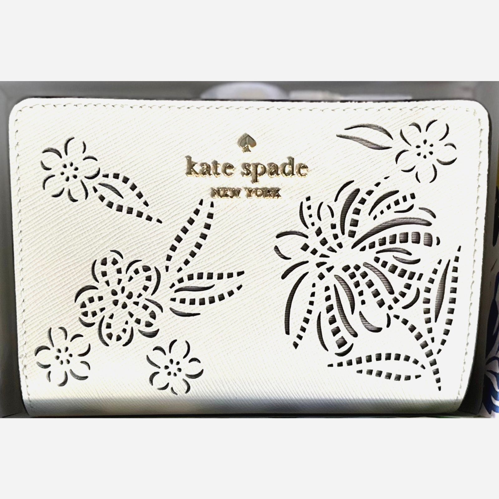 Kate Spade Kate Spade Madison Perforated Medium Bifold Wallet Merinque Size ONE SIZE - 3 Thumbnail