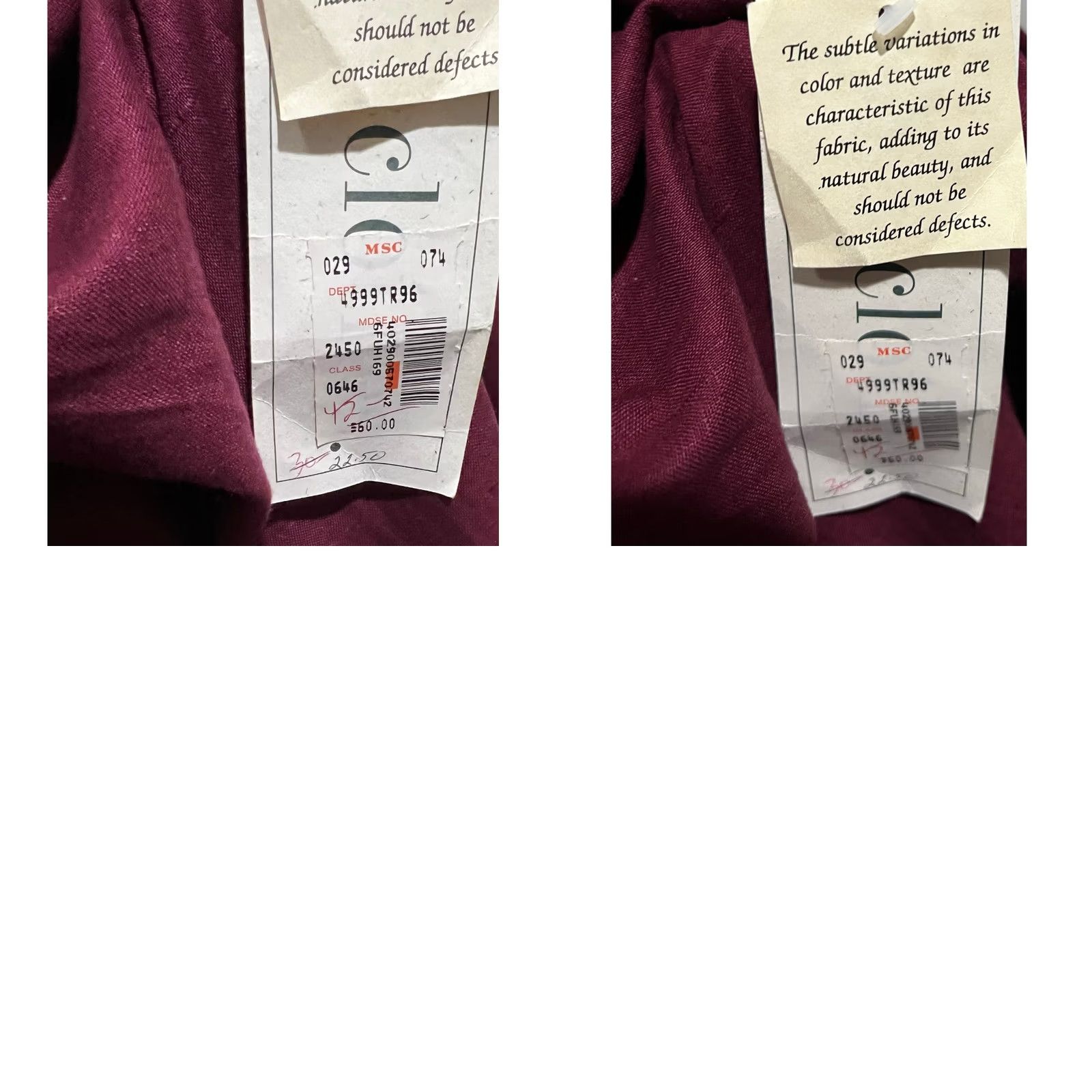 Vintage VINTAGE 90s Linen Button Shirt Top & Pants NWT V-Neck Burgundy 1X Women 2 Piece Set Size XL / US 12-14 / IT 48-50 - 9 Thumbnail