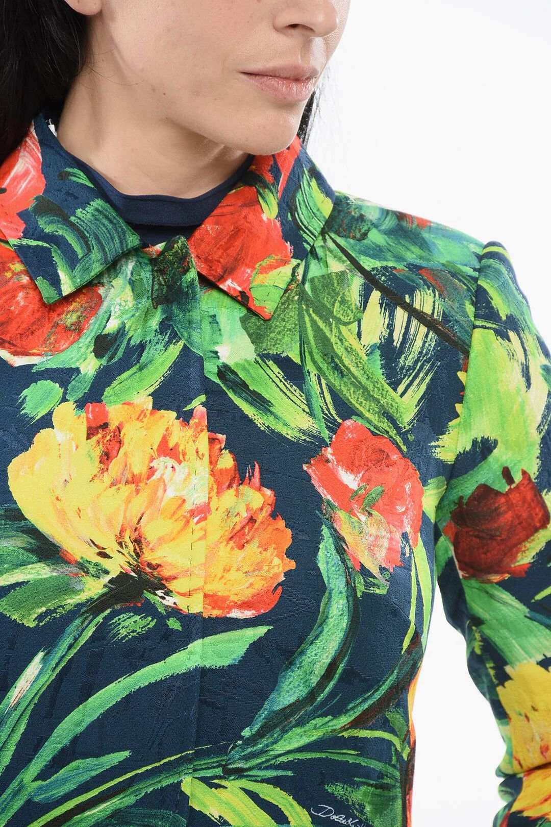 Dolce & Gabbana og1mm0426 Floral Crop Blazer in Multicolor Size S / US 4 / IT 40 - 3 Thumbnail
