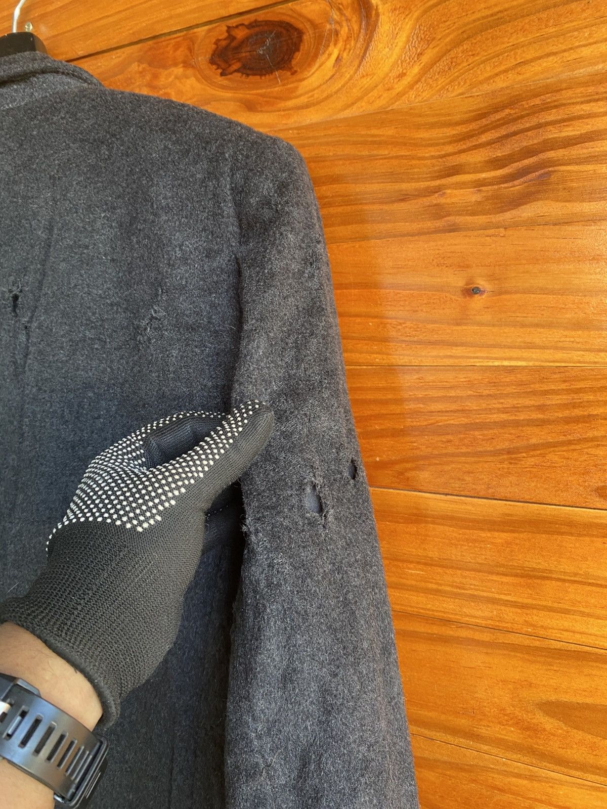 Comme des Garcons Homme Comme des Garçons Homme Wool Blazer Jacket Disstress Size US M / EU 48-50 / 2 - 15 Thumbnail