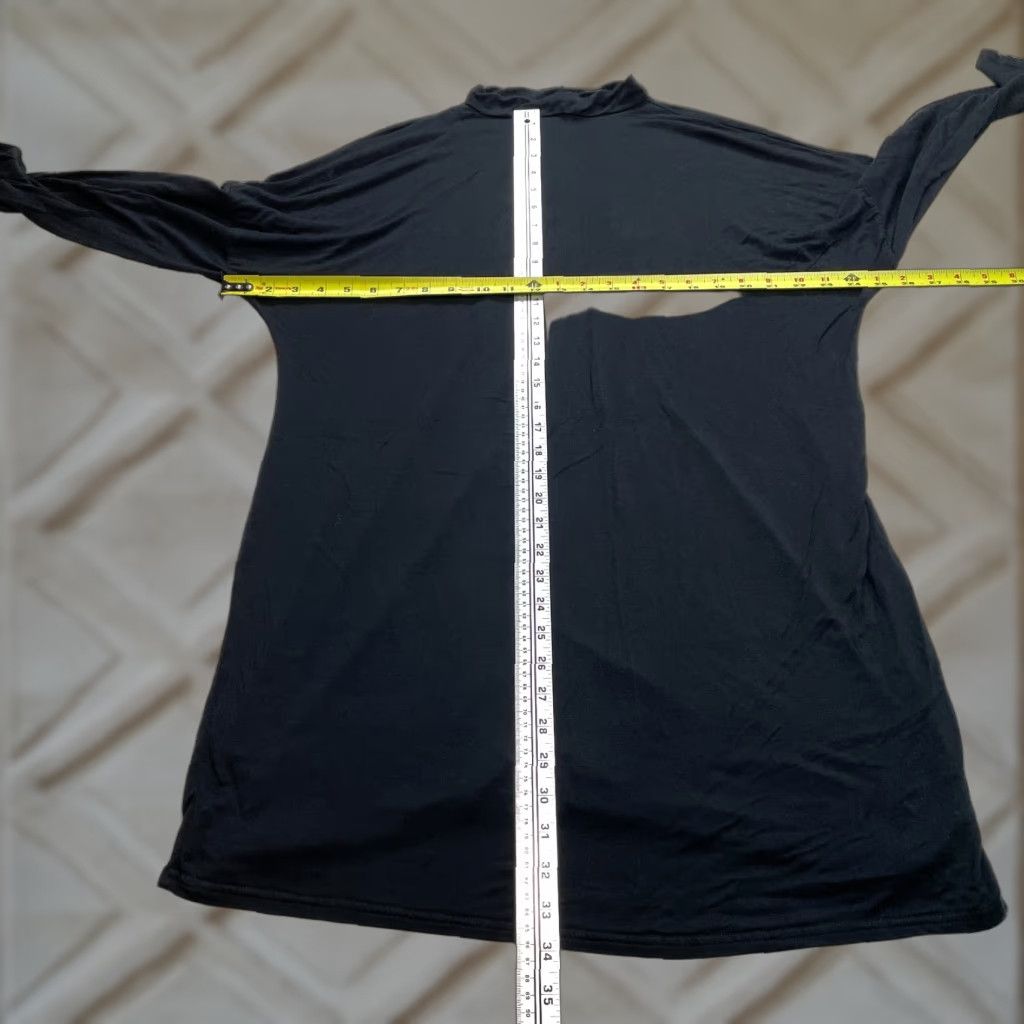 Boohoo VINTAGE Boohoo Shirt Dress Womens 14 Black Long Sleeve Mock Neck Rayon Spandex Jersey Knee Dress Solid Size XL / US 12-14 / IT 48-50 - 1 Thumbnail